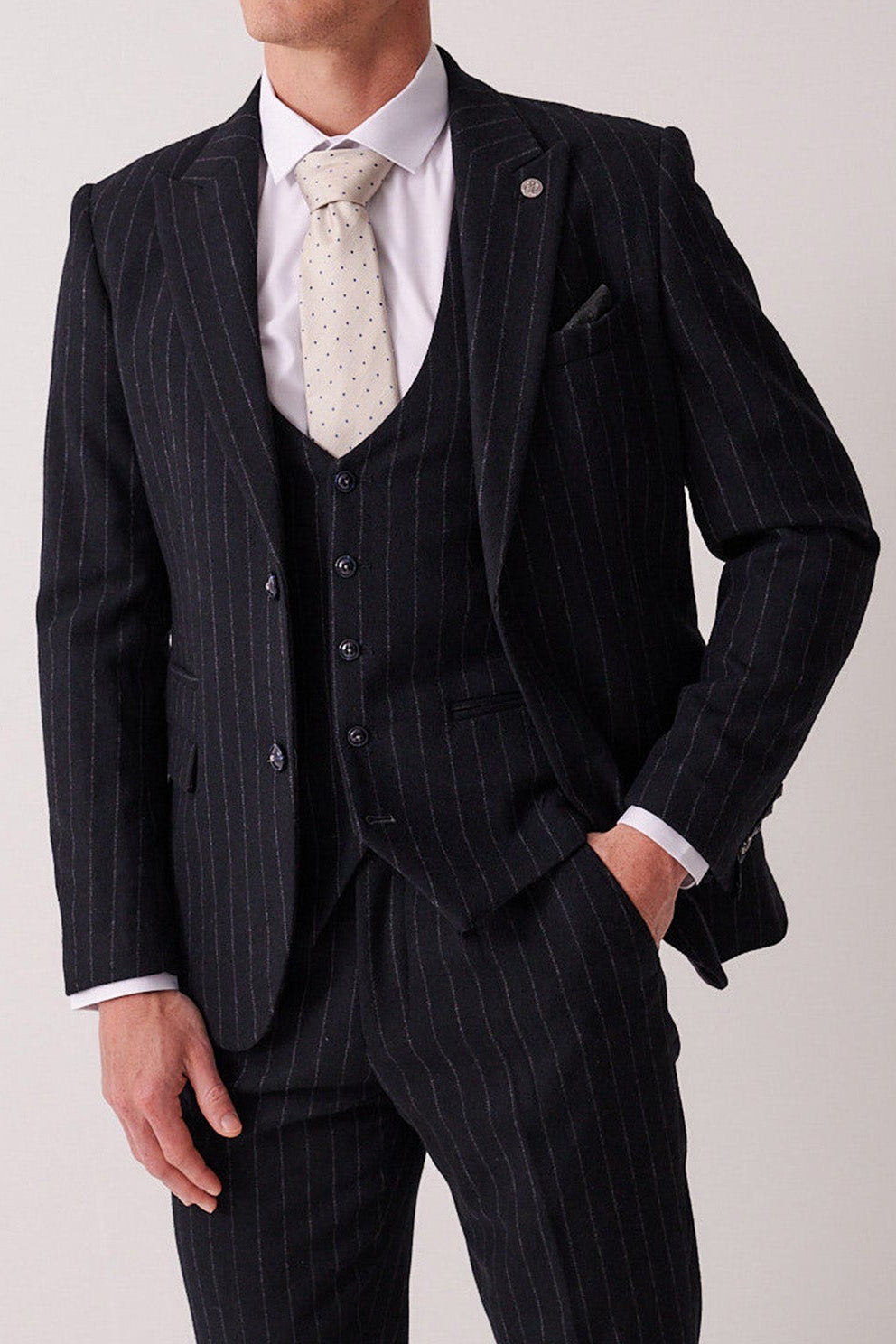 Marc Darcy Hanson Pin Striped Blazer Navy