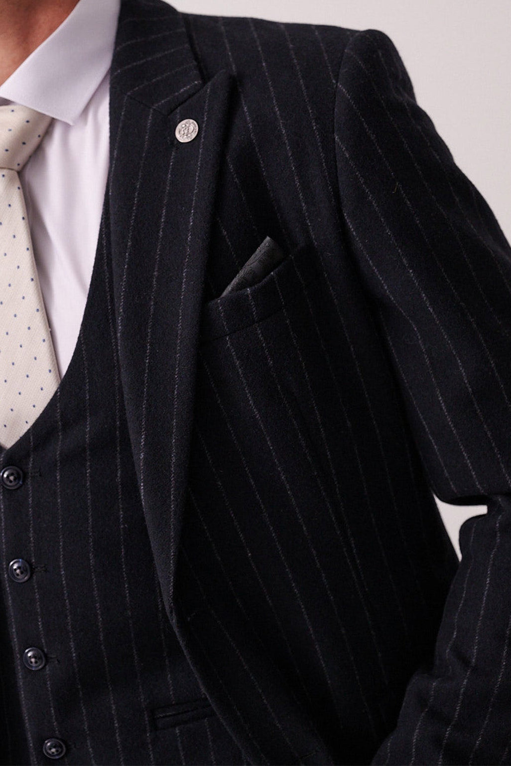 Marc Darcy Hanson Pin Striped Blazer Navy