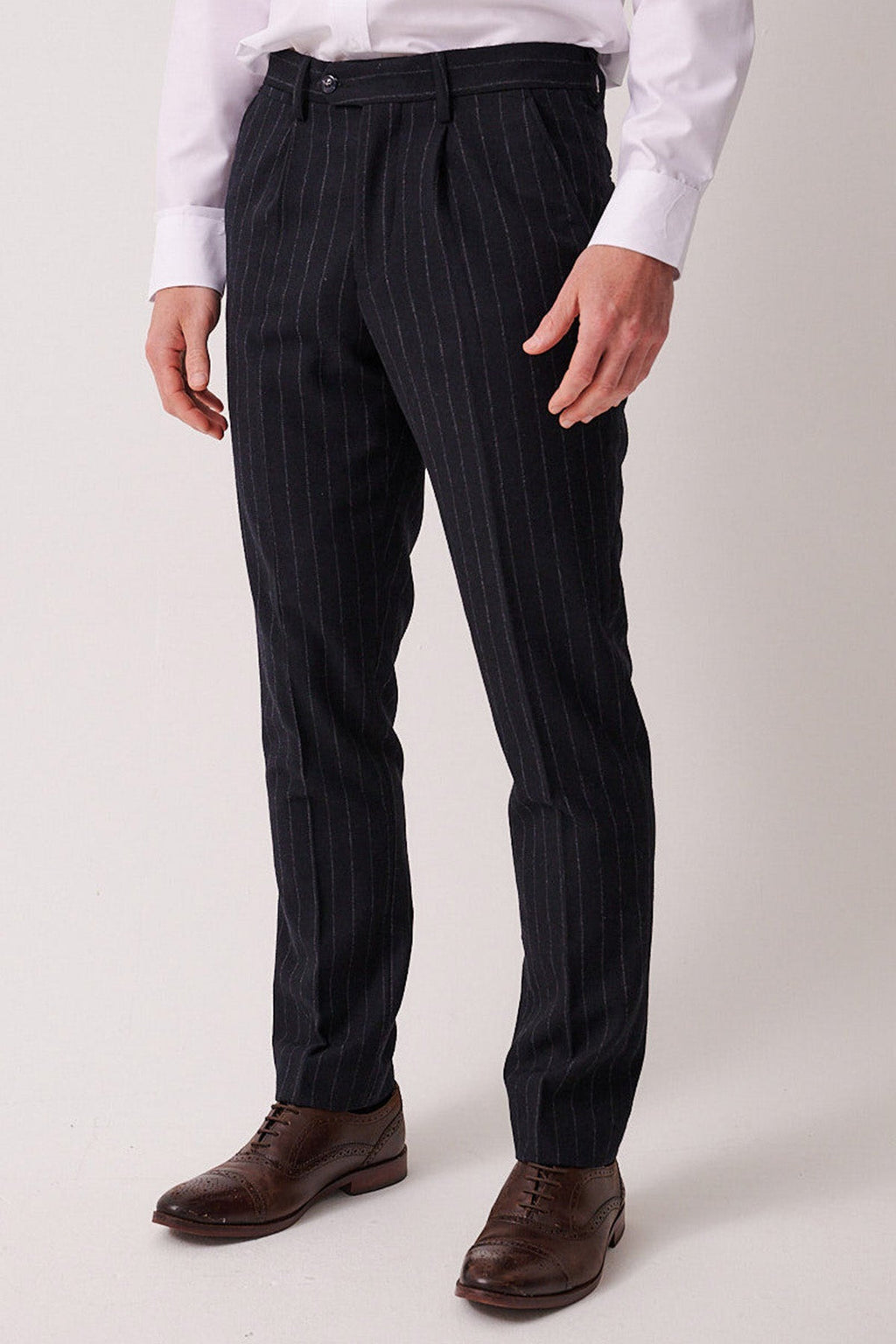 Marc Darcy Hanson Pinstripe Trousers - Navy