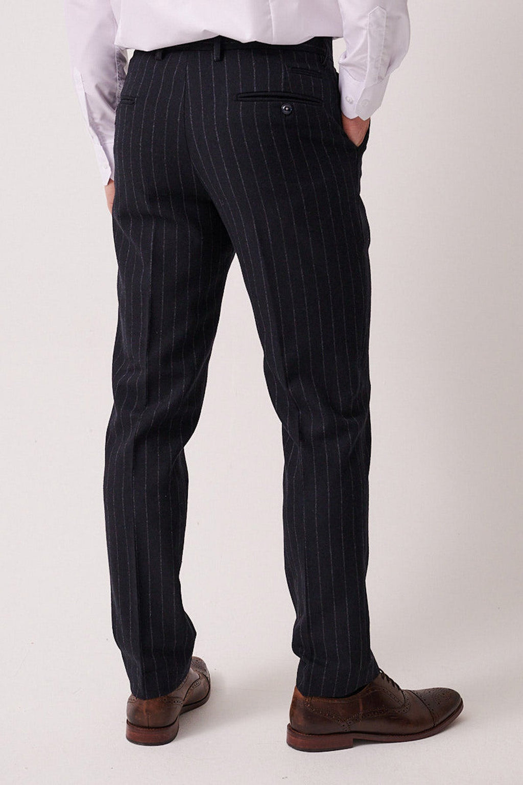 Marc Darcy Hanson Pinstripe Trousers - Navy