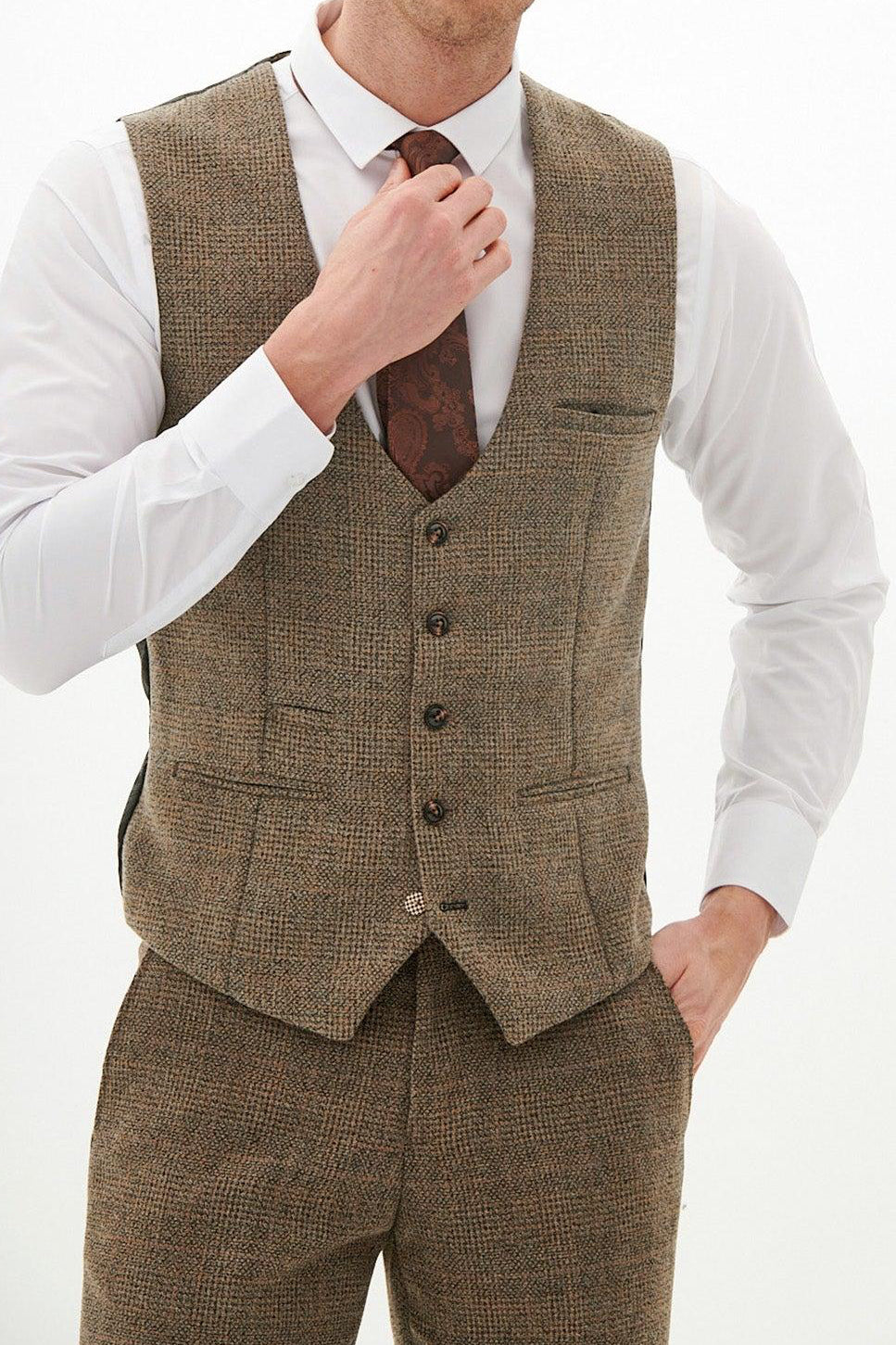 Marc Darcy Kris Waistcoat - Tan