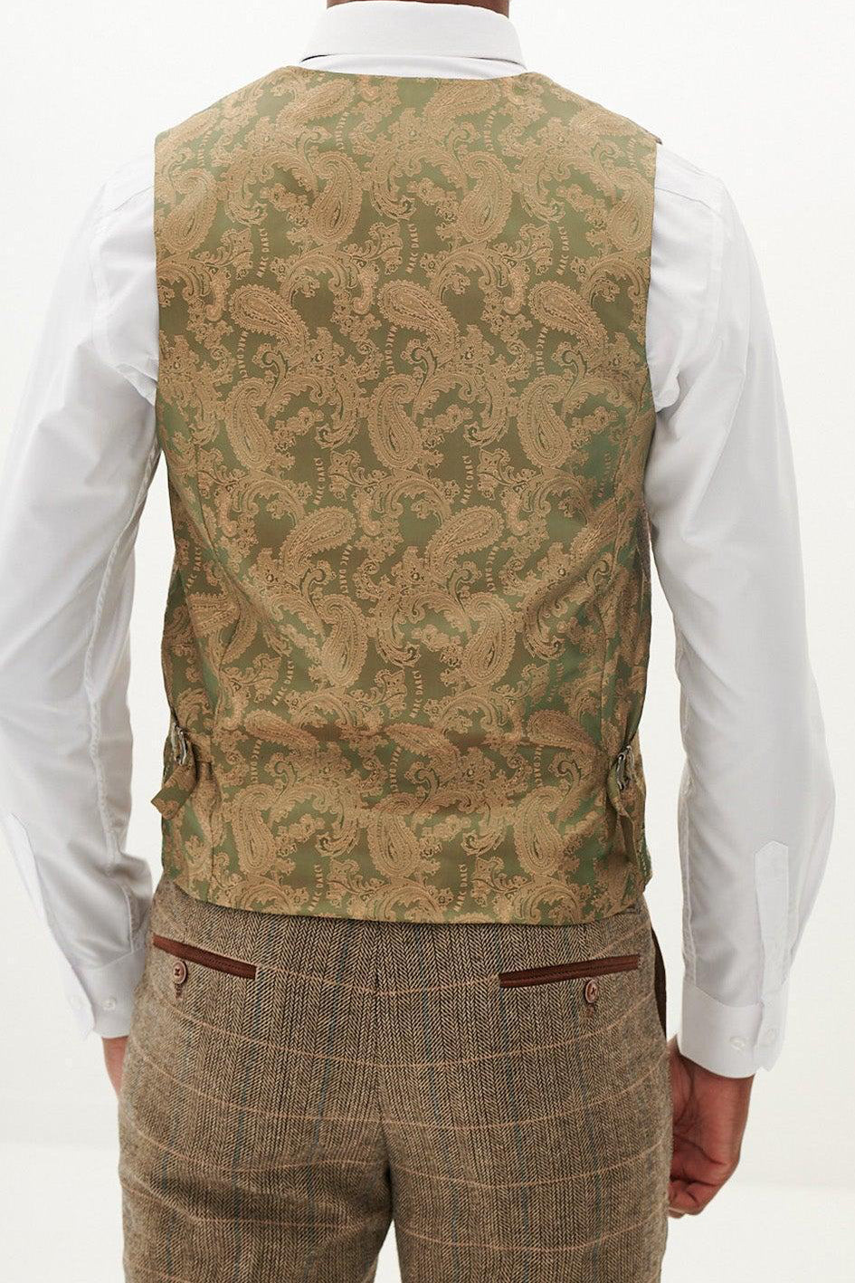 Marc Darcy Ted Single Breasted Waistcoat - Tan
