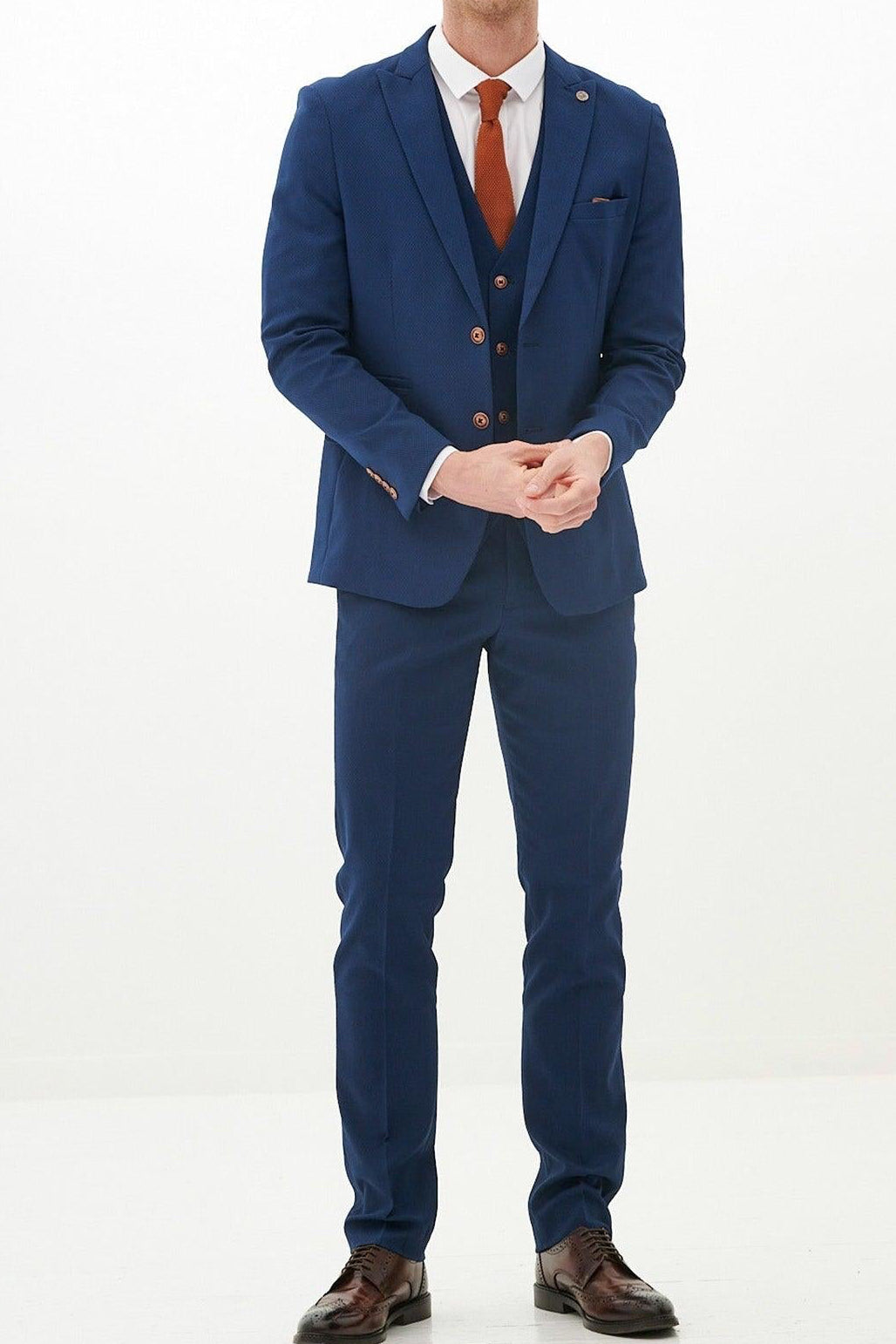 Marc Darcy Max Three Piece Suit - Royal Blue