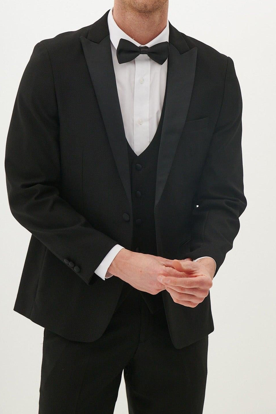 Marc Darcy Dalton Three Piece Tuxedo - Black