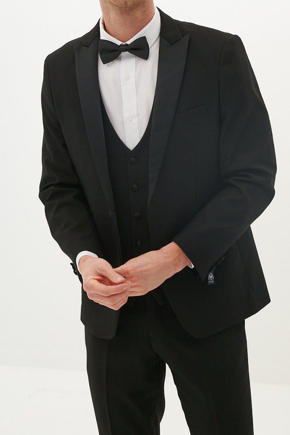 Marc Darcy Dalton Three Piece Tuxedo - Black