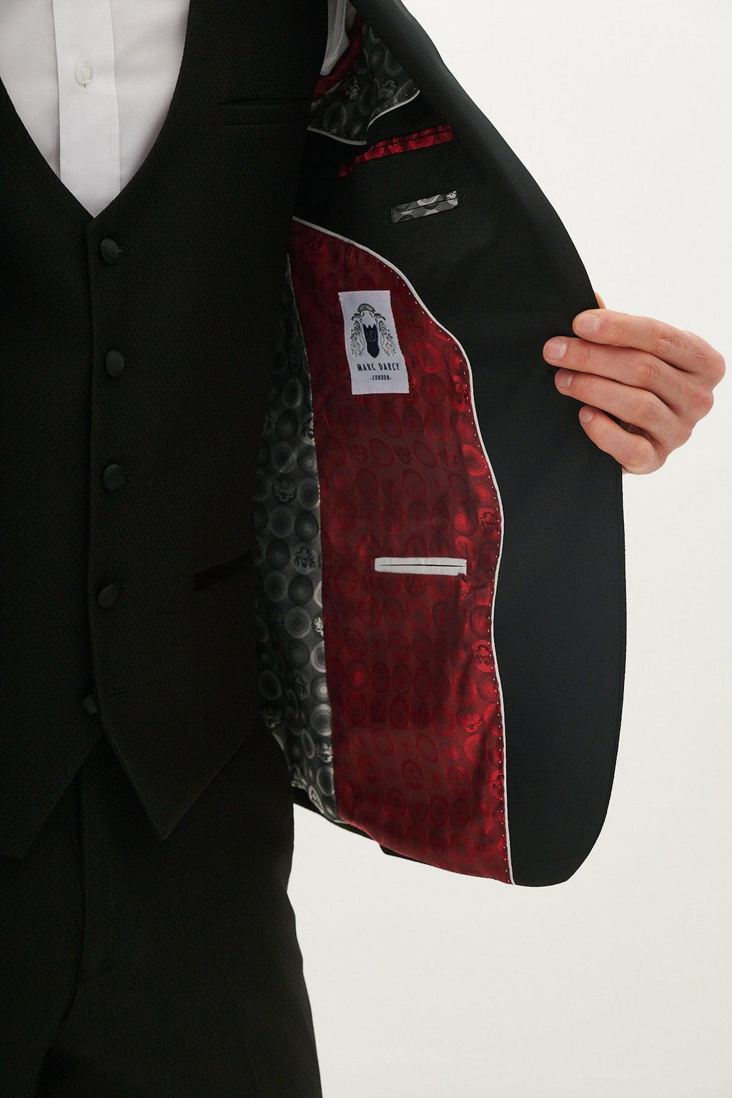 Marc Darcy Dalton Three Piece Tuxedo - Black