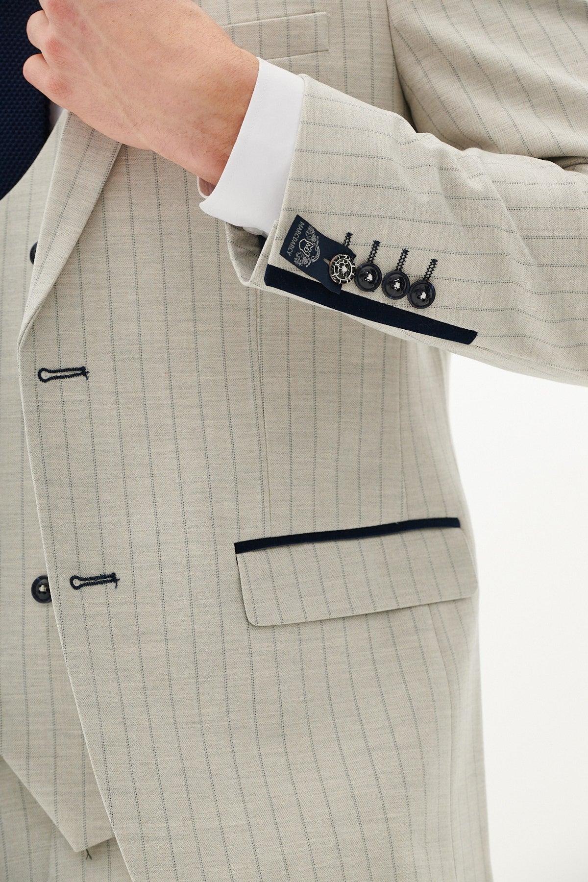 Marc Darcy Grant Double Breasted Blazer - Stone
