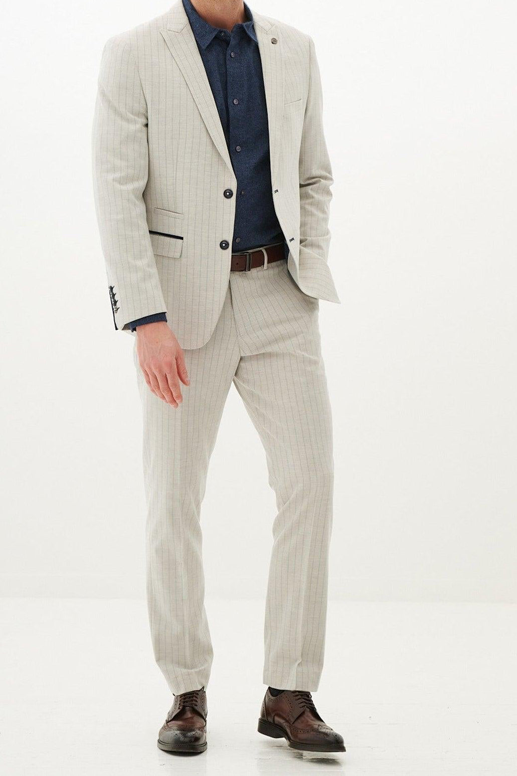 Marc Darcy Grant Single Breasted Blazer - Stone