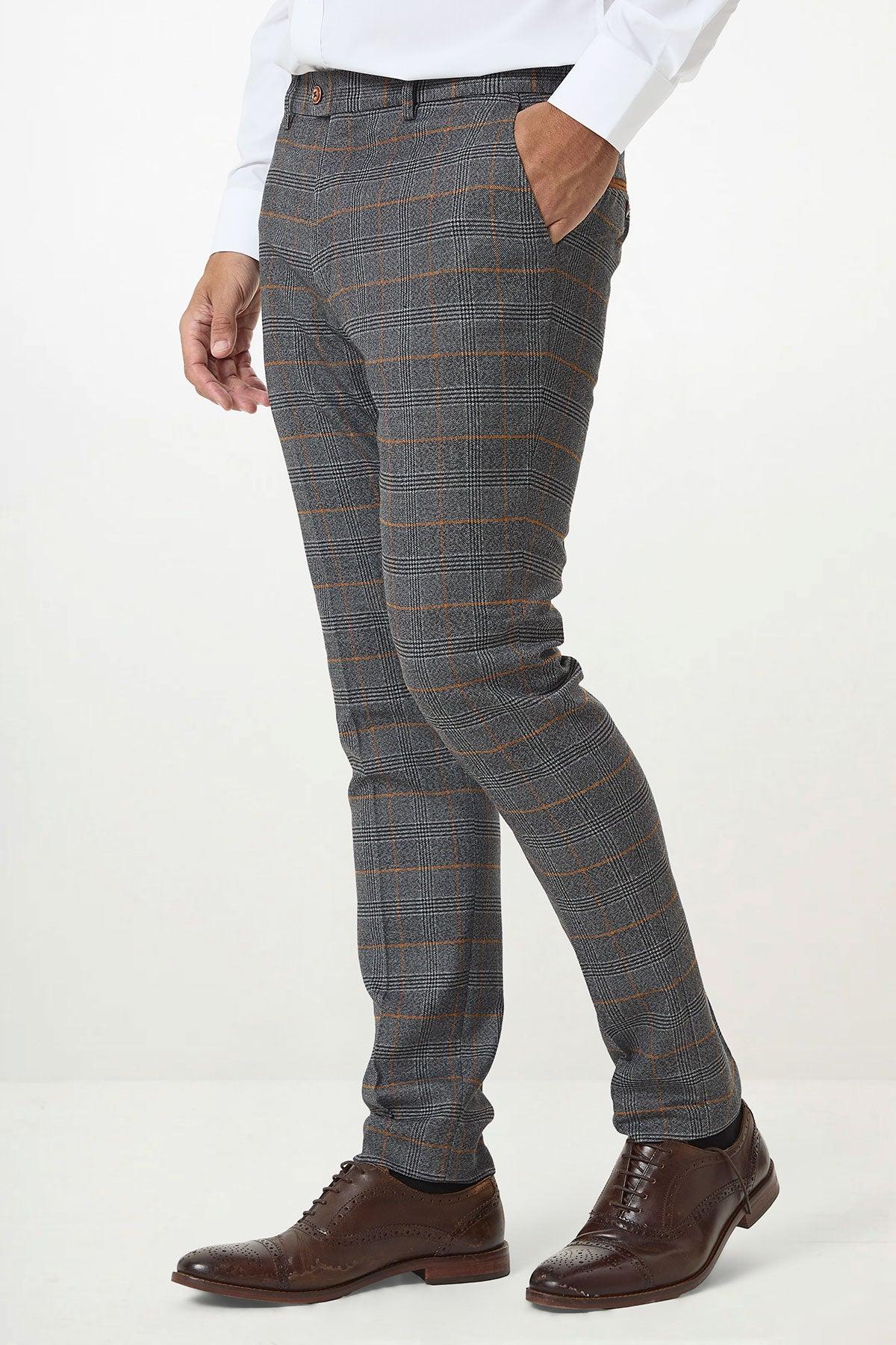 Marc Darcy Jenson Trousers - Grey / Tan