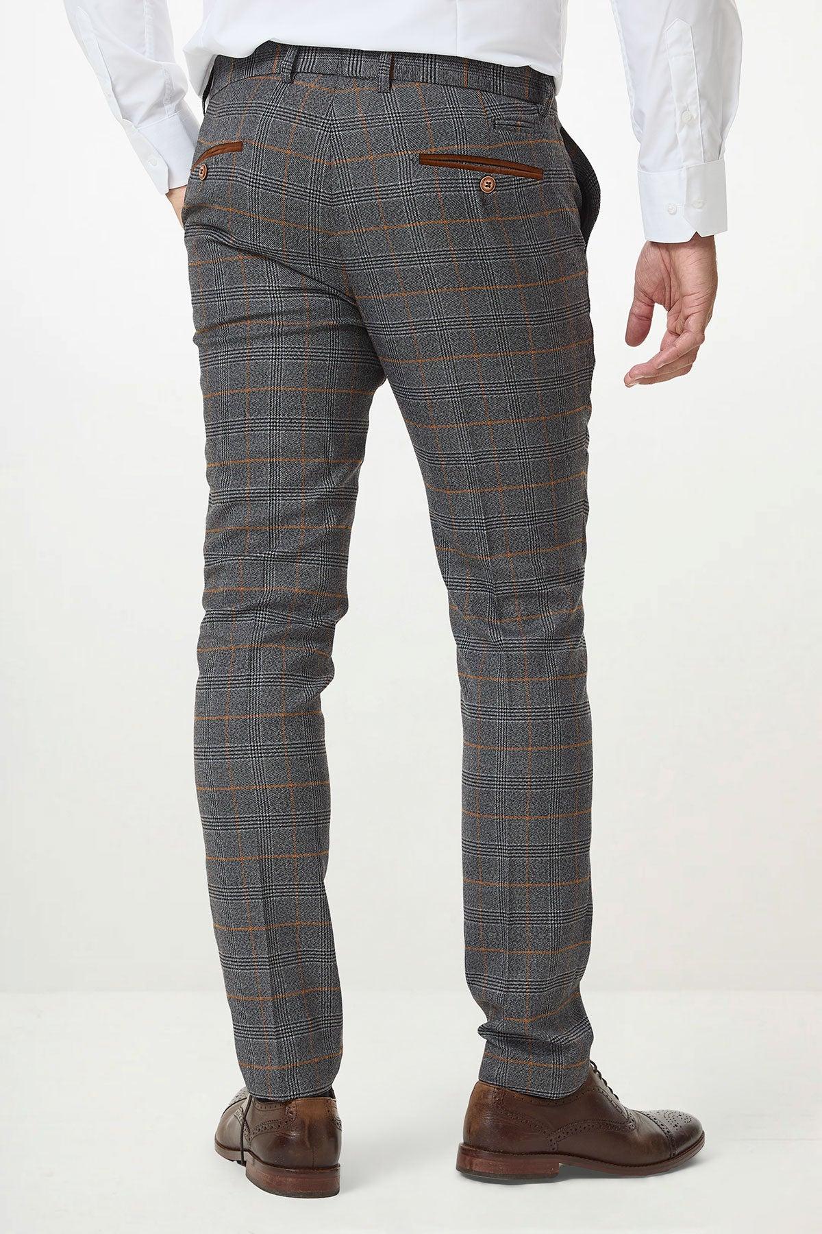 Marc Darcy Jenson Trousers - Grey / Tan
