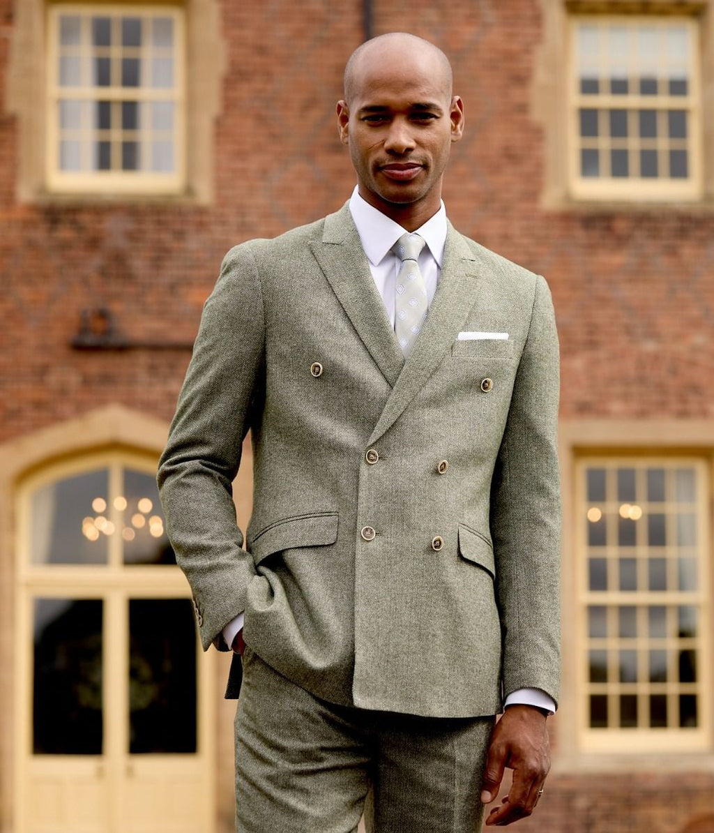 Skopes Jude Double Breasted Two Piece Suit - Sage