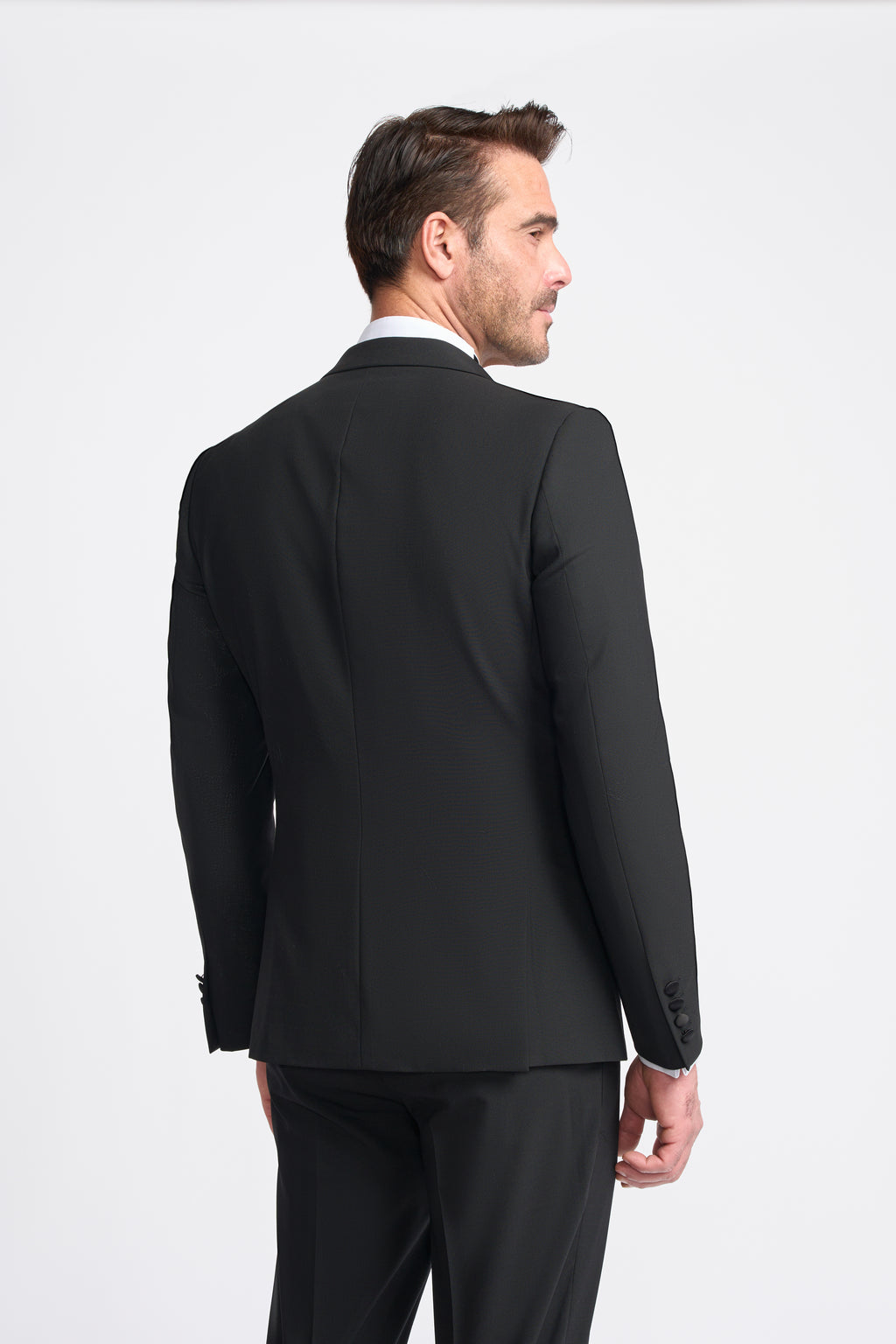 Cavani Aspen Double Breasted Two Piece Dinner Suit - Trousers with Satin Tape - Black