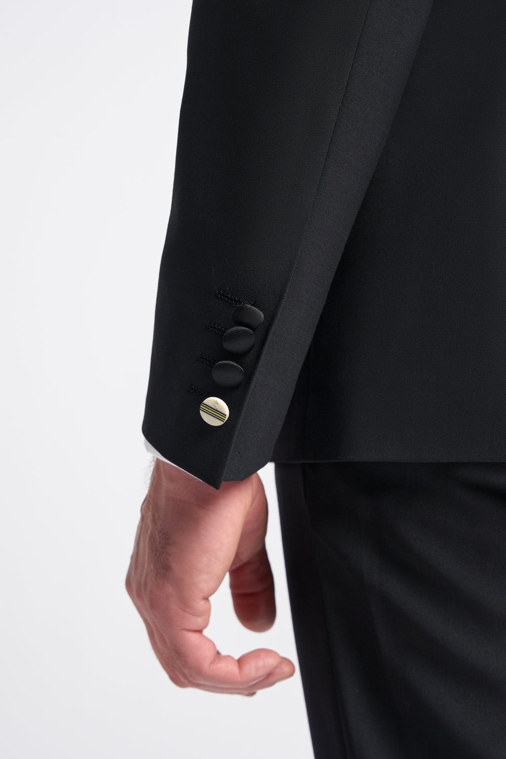 Cavani Aspen Double Breasted Two Piece Dinner Suit - Trousers without Satin Tape - Black