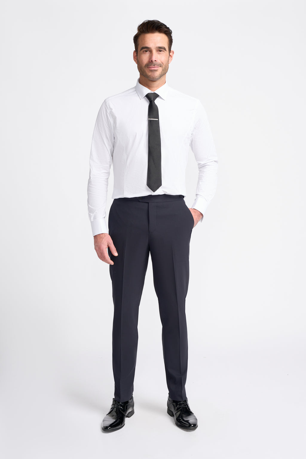 Cavani Aspen Double Breasted Dinner Suit - Midnight Navy Trousers without Satin Tape