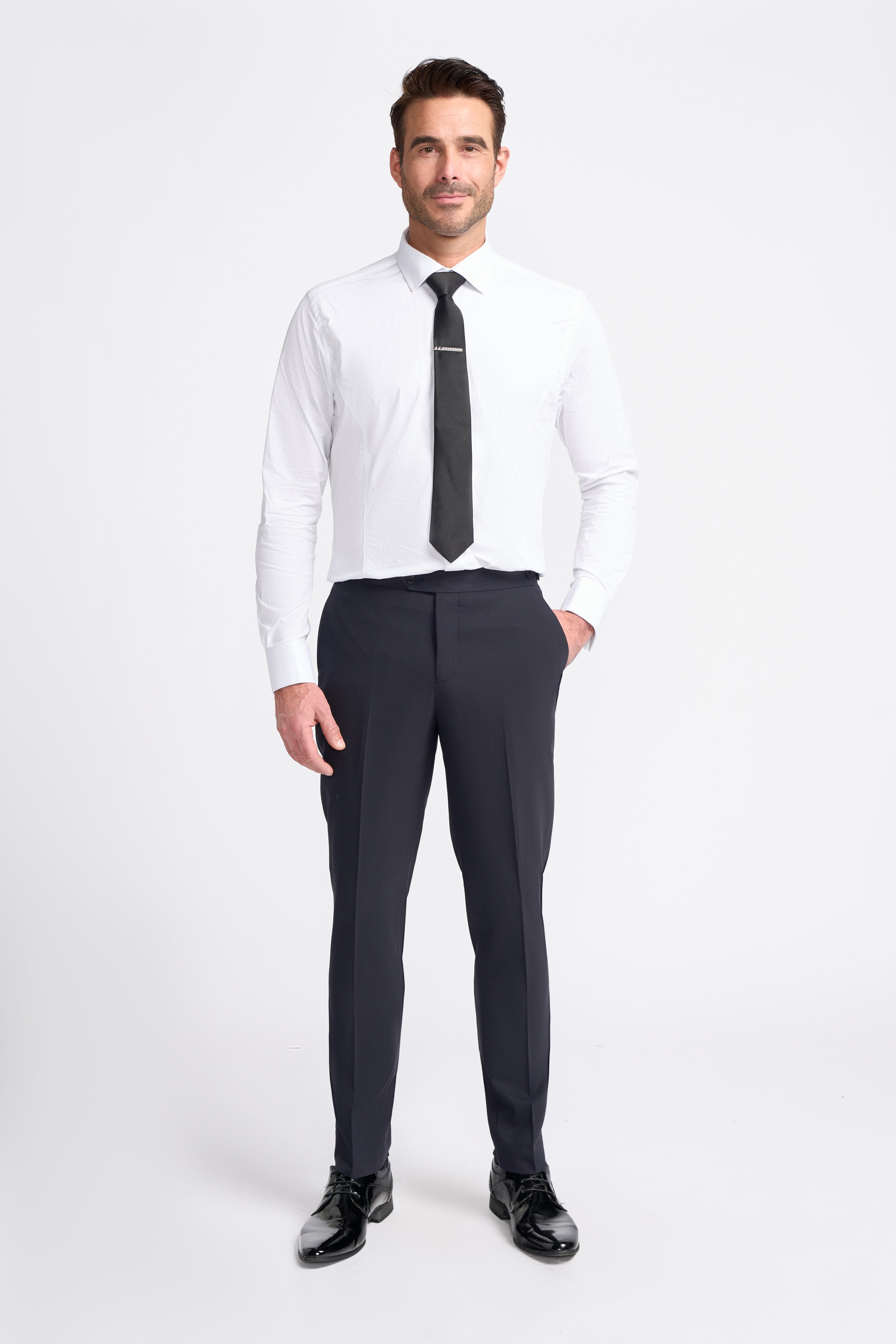 Cavani Aspen Single Breasted Dinner Suit - Midnight Navy Trousers without Satin Tape