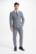 Cavani Bond Two Piece Double Breasted Suit - Puppy Tooth