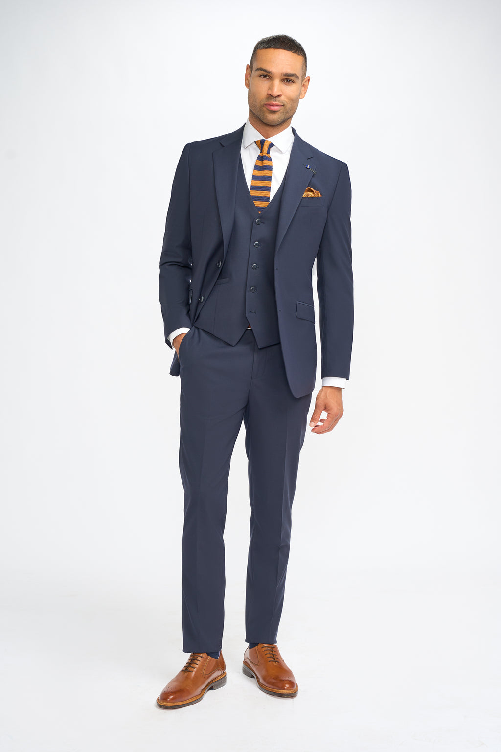 Cavani Malibu Three Piece Suit - Navy Blue