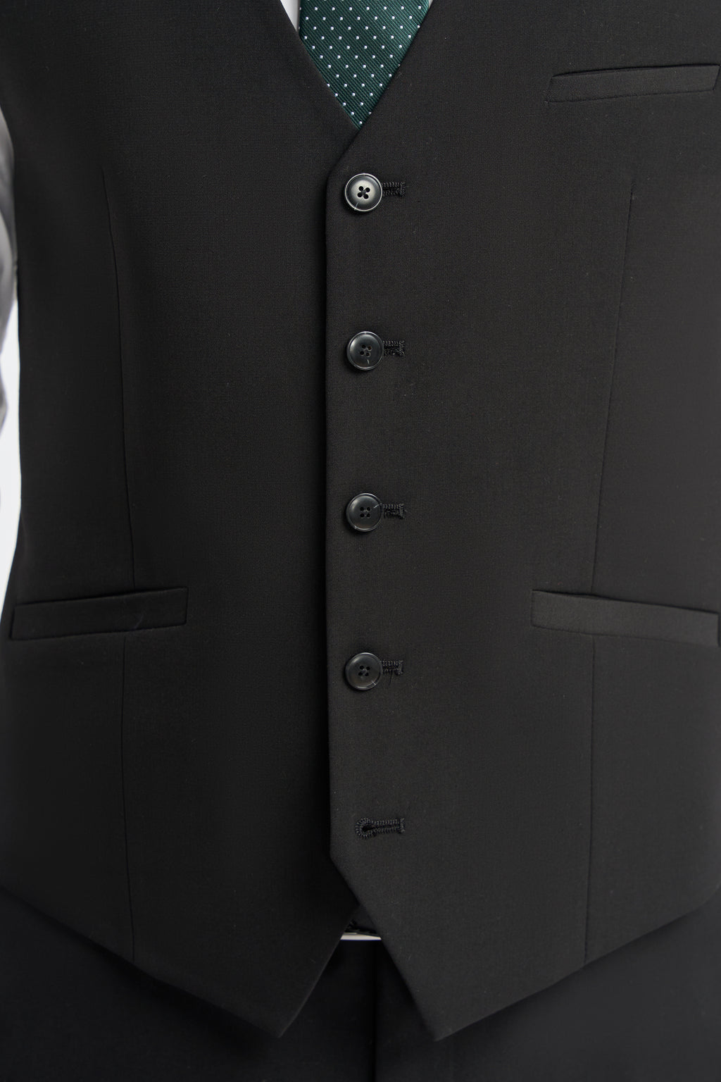 Cavani Malibu Suit with Single Breasted Waistcoat- Black