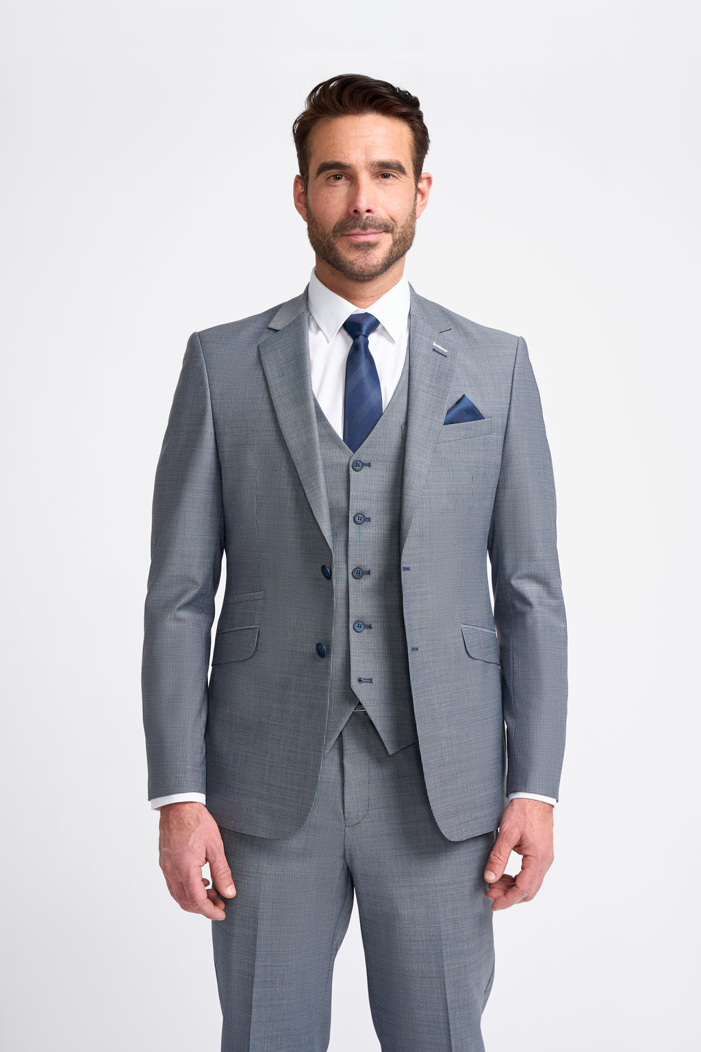 Cavani Bond Three Piece Single Breasted Suit - Puppy Tooth