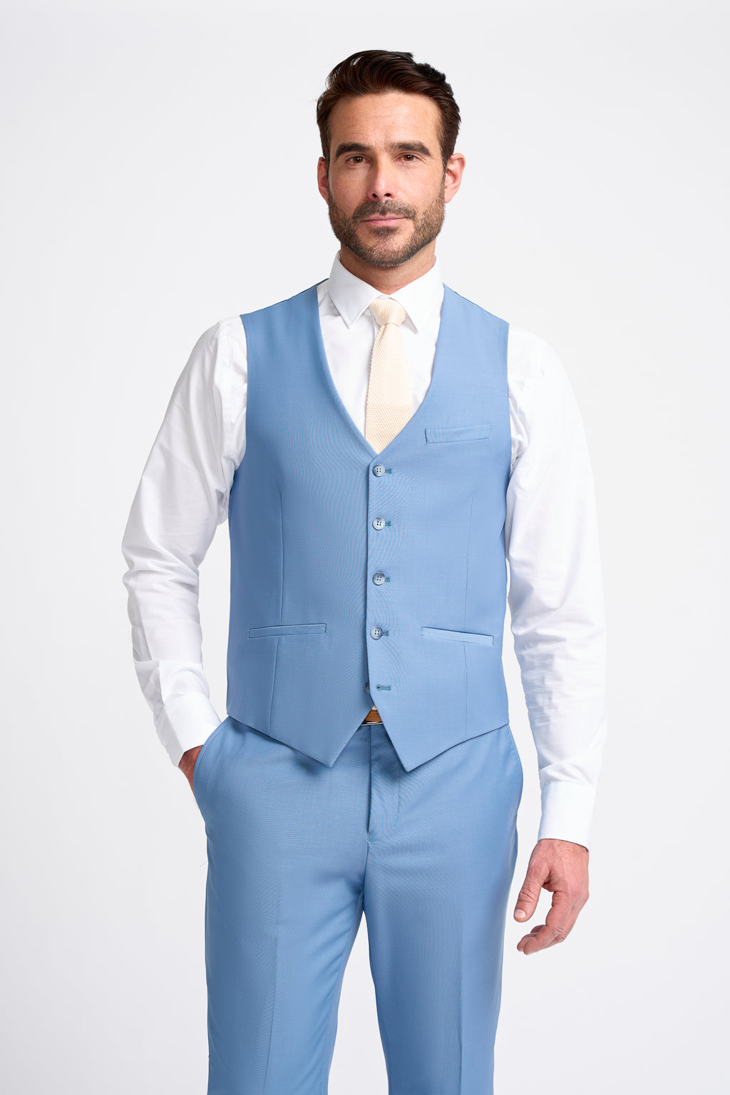 Cavani Bond Three Piece Single Breasted Suit - Ocean Blue
