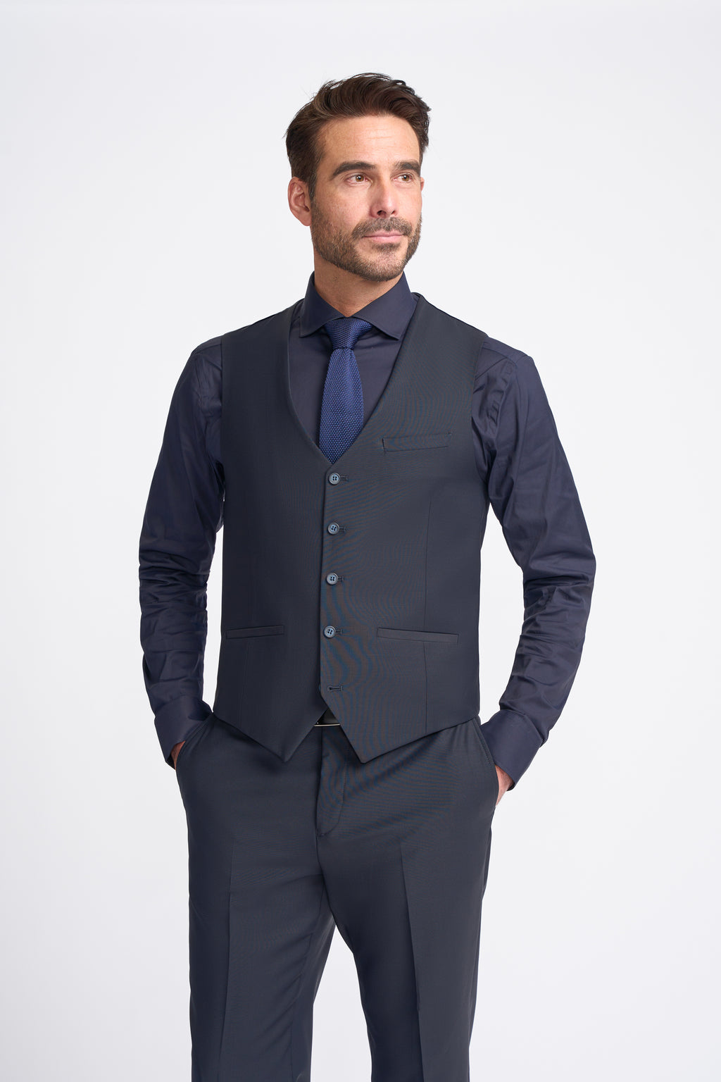 Cavani Bond Three Piece Single Breasted Suit - Midnight Navy