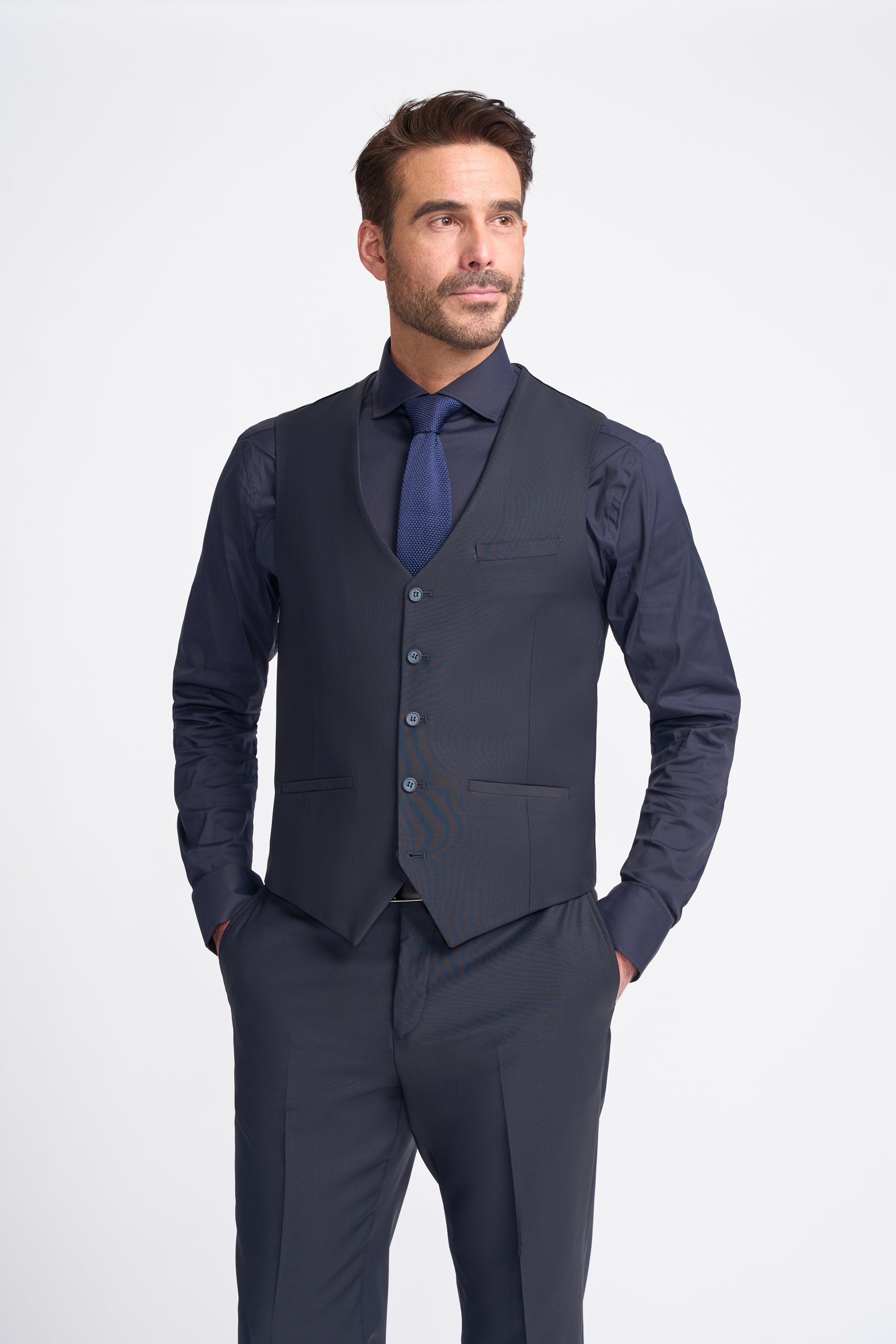 Cavani Bond Three Piece Single Breasted Suit - Midnight Navy