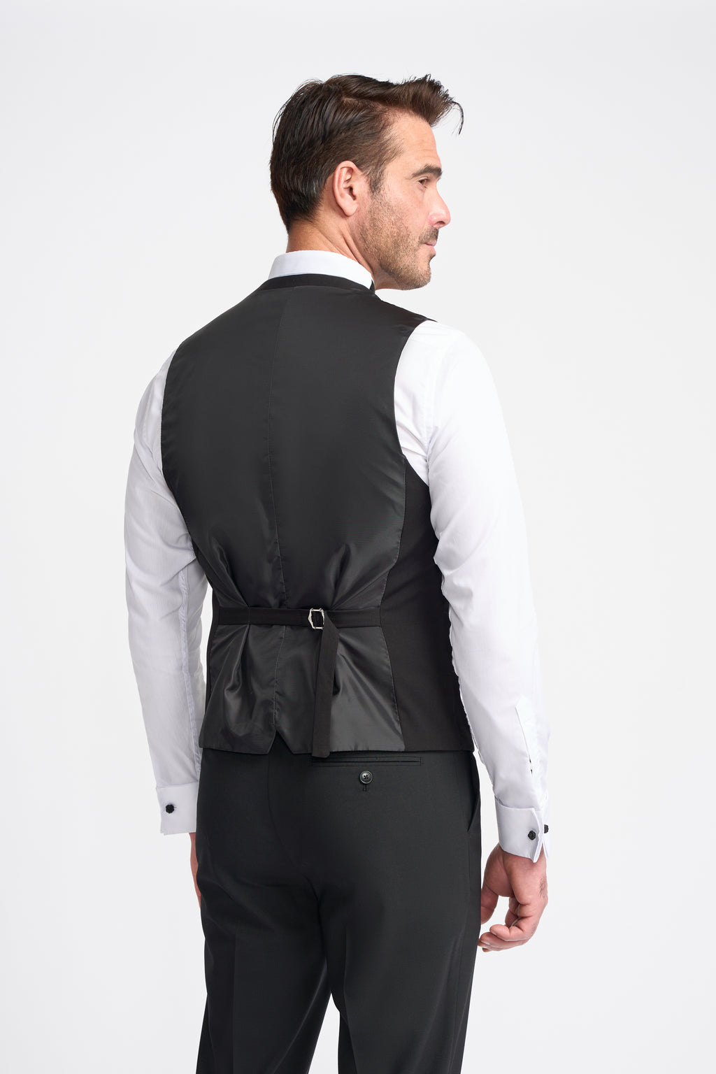 Cavani Malibu Three Piece Suit with Double Breasted Waistcoat - Black