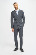 Cavani Bond Two Piece Double Breasted Suit - Charcoal