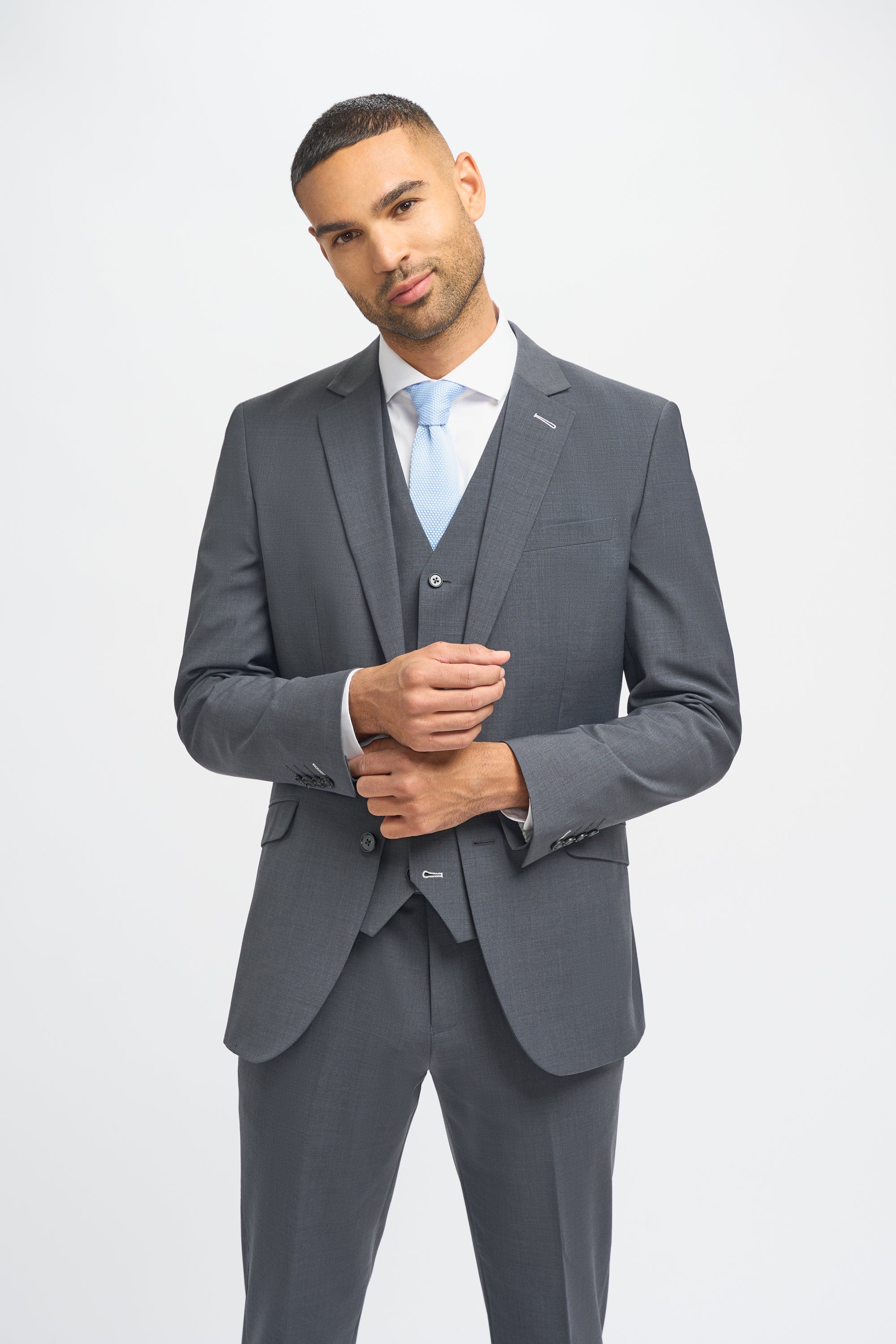 Cavani Bond Three Piece Single Breasted Suit - Charcoal
