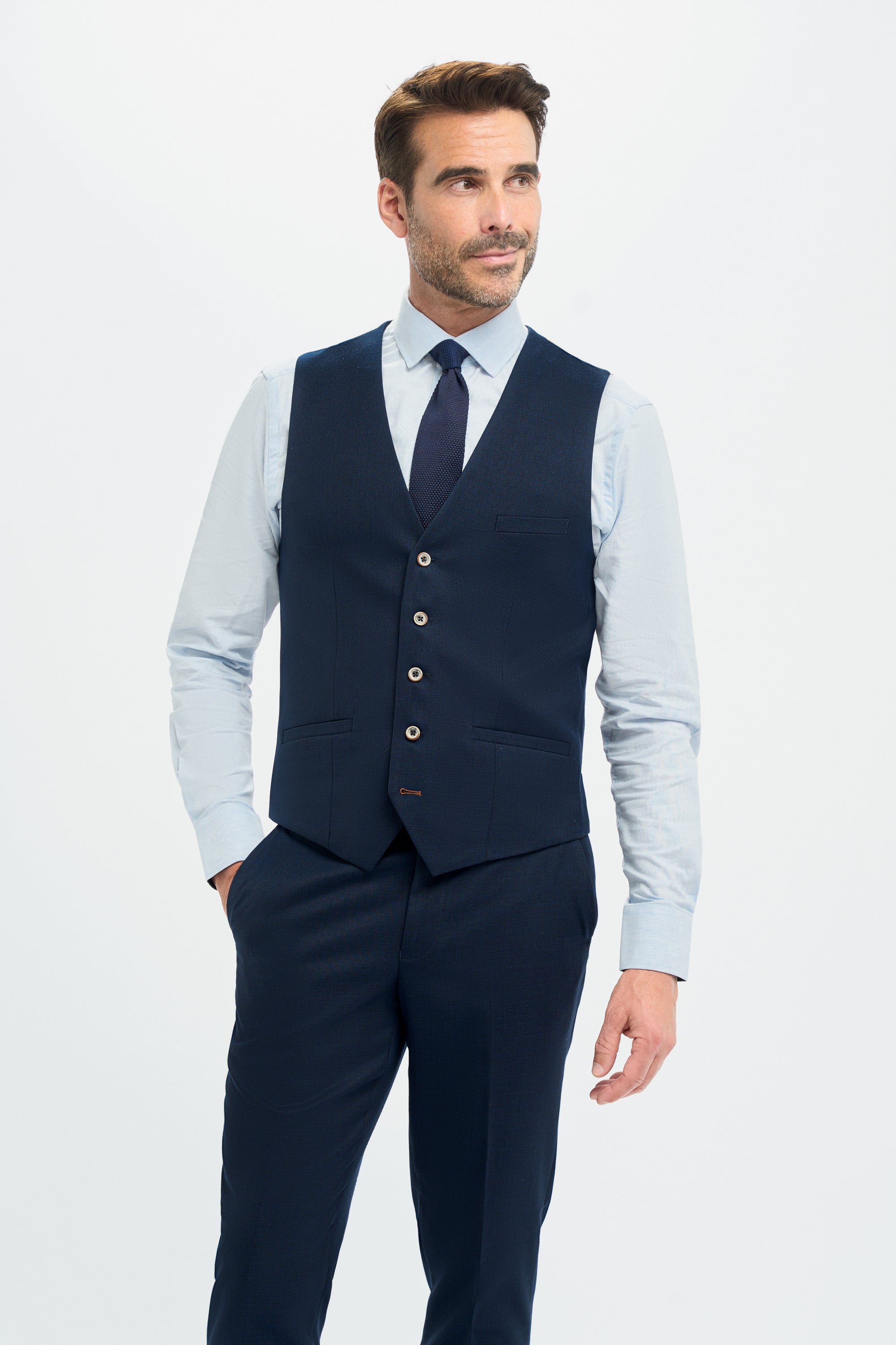 Cavani Tropez Three Piece Suit - Navy Blue