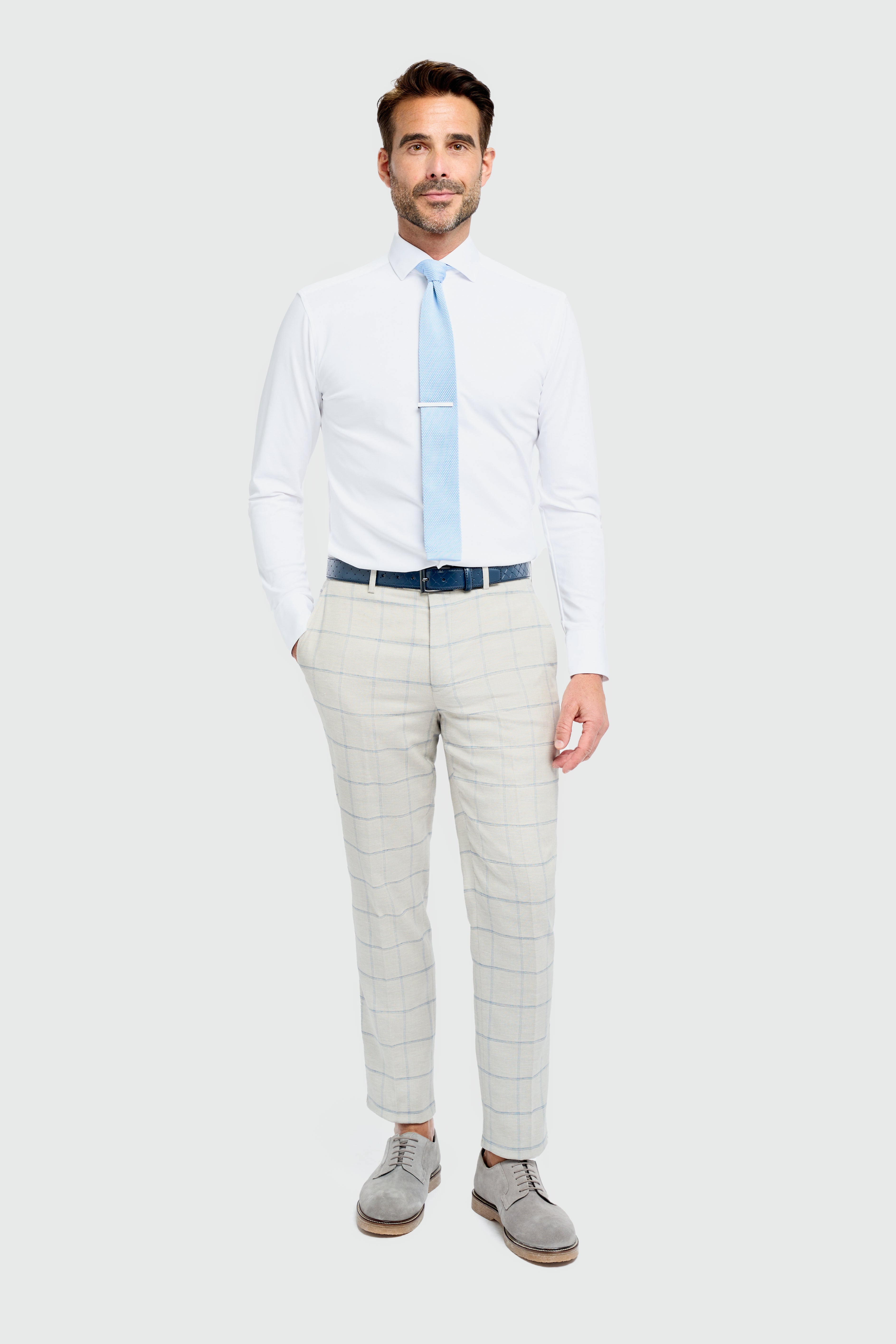 Cavani Gabriel Two Piece Checked Suit Slate