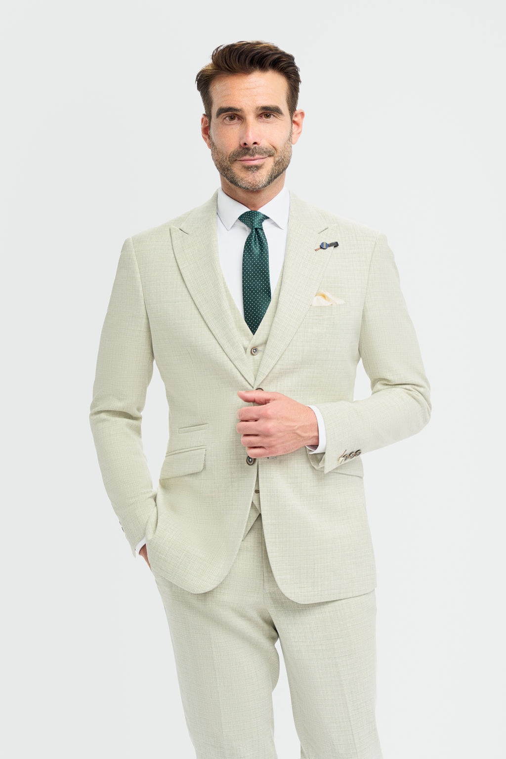 Cavani Tropez Three Piece Suit - Sage