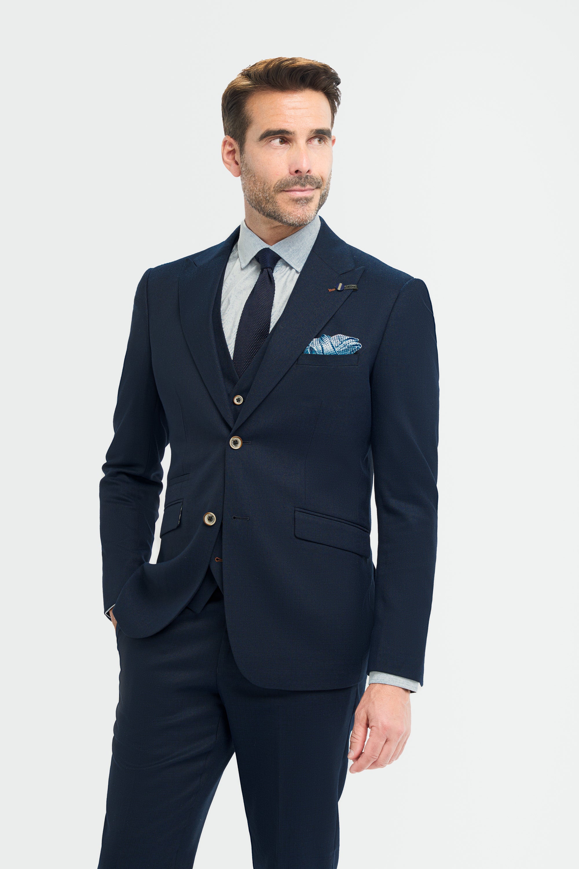 Cavani Tropez Three Piece Suit - Navy Blue