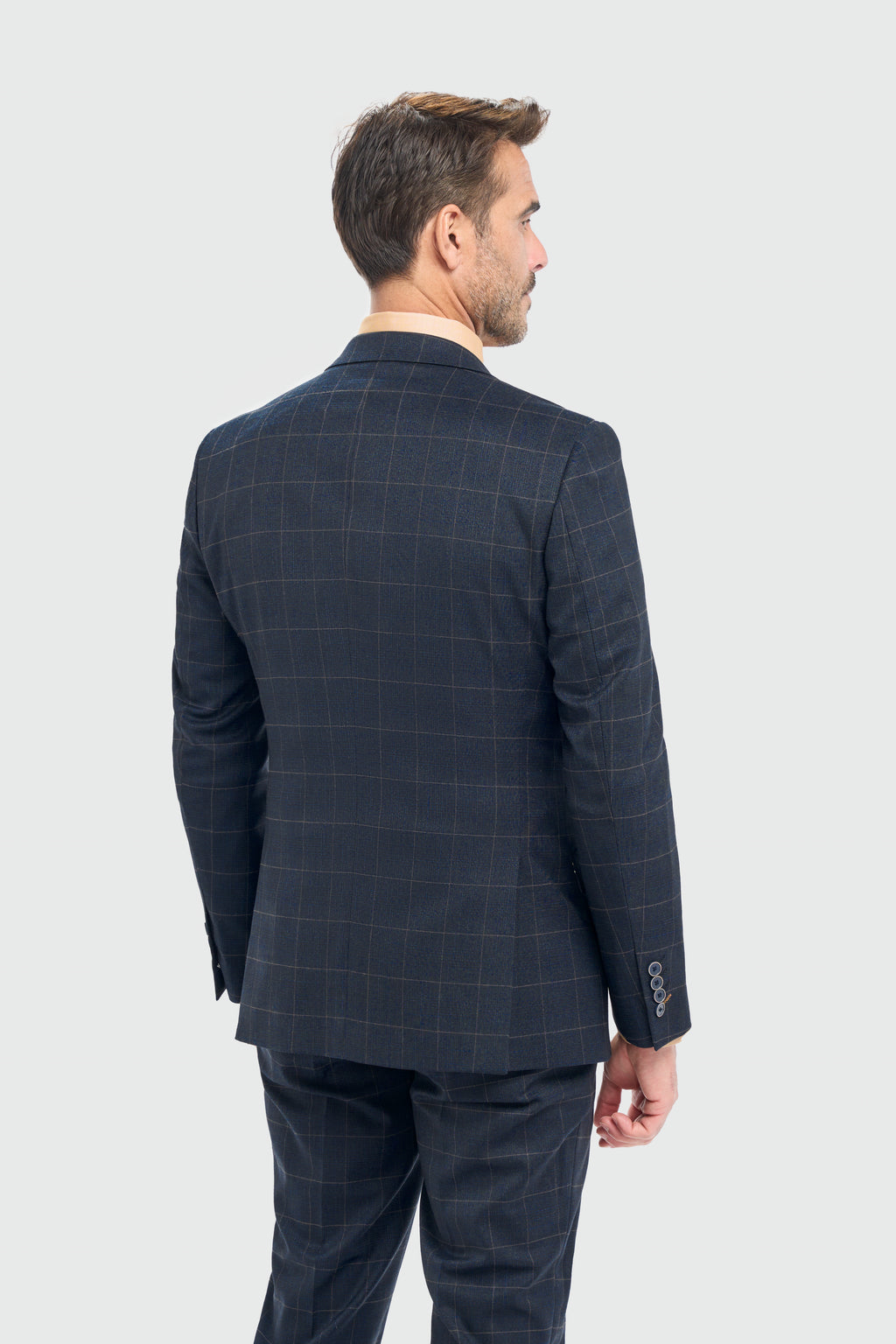 Cavani Torino Three Piece Suit with Single Breasted Waistcoat - Navy