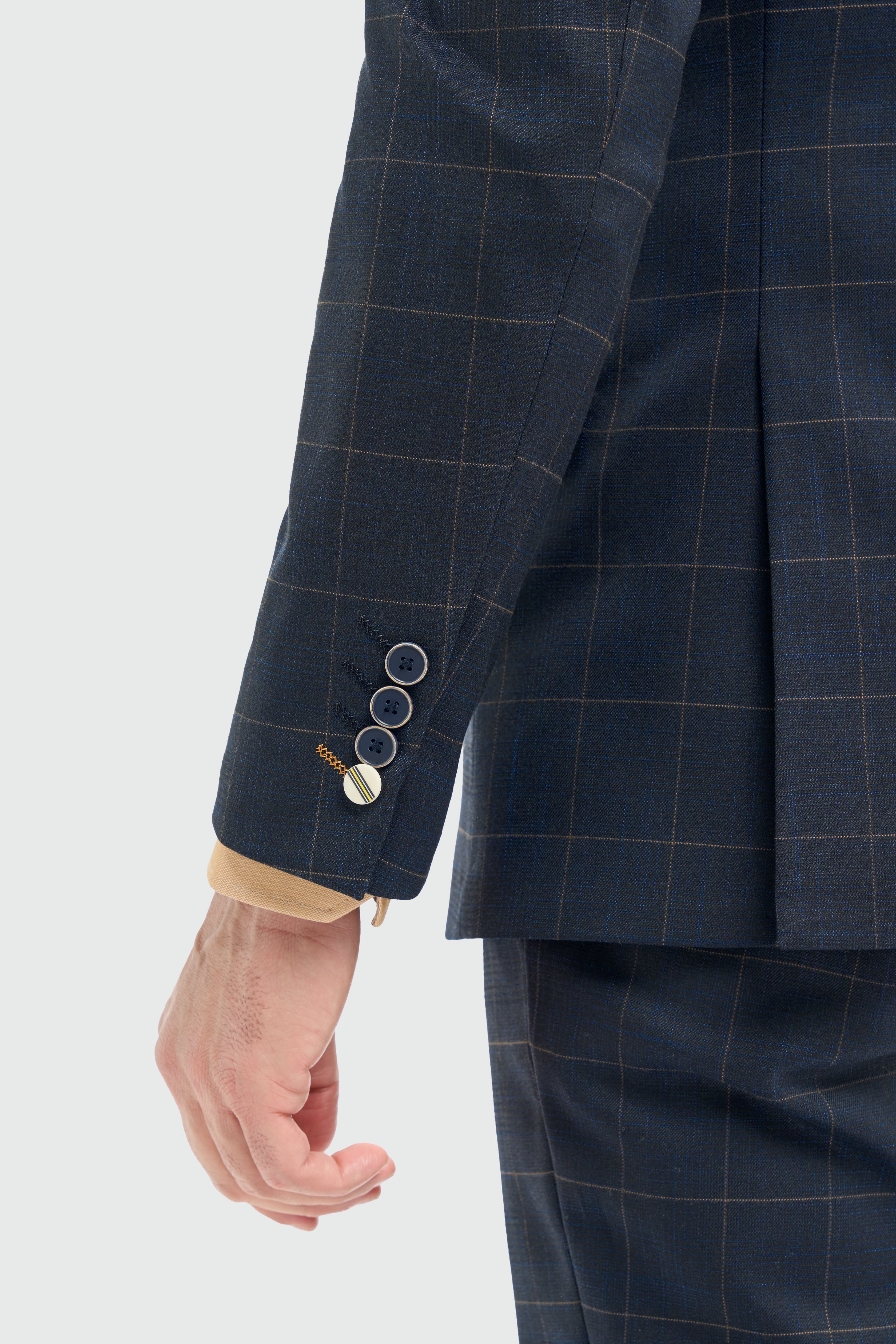 Cavani Torino Three Piece Suit with Single Breasted Waistcoat - Navy