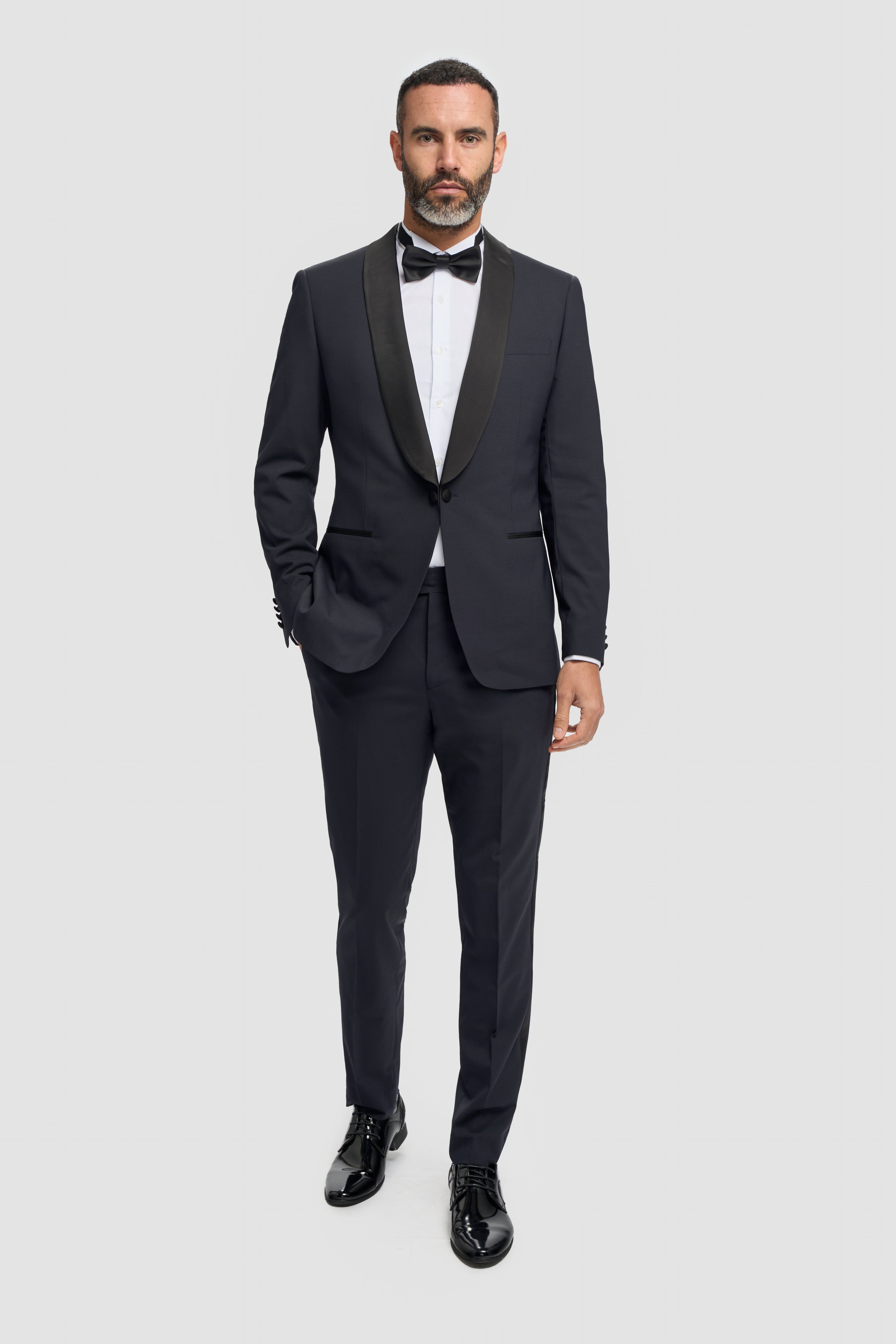 Cavani Aspen Single Breasted Dinner Suit - Midnight Navy Trousers without Satin Tape