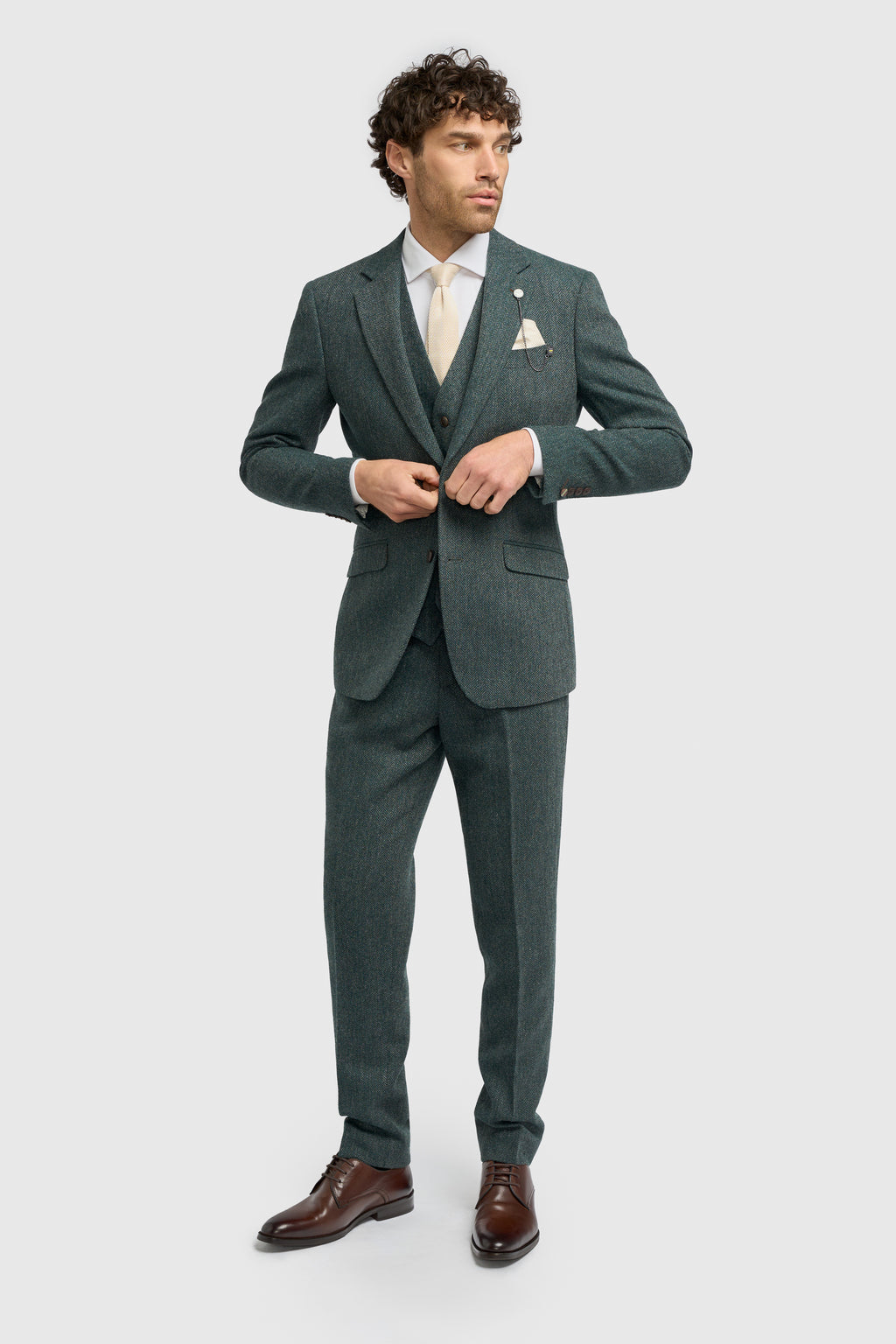 Cavani Thomas Three Piece Suit - Olive