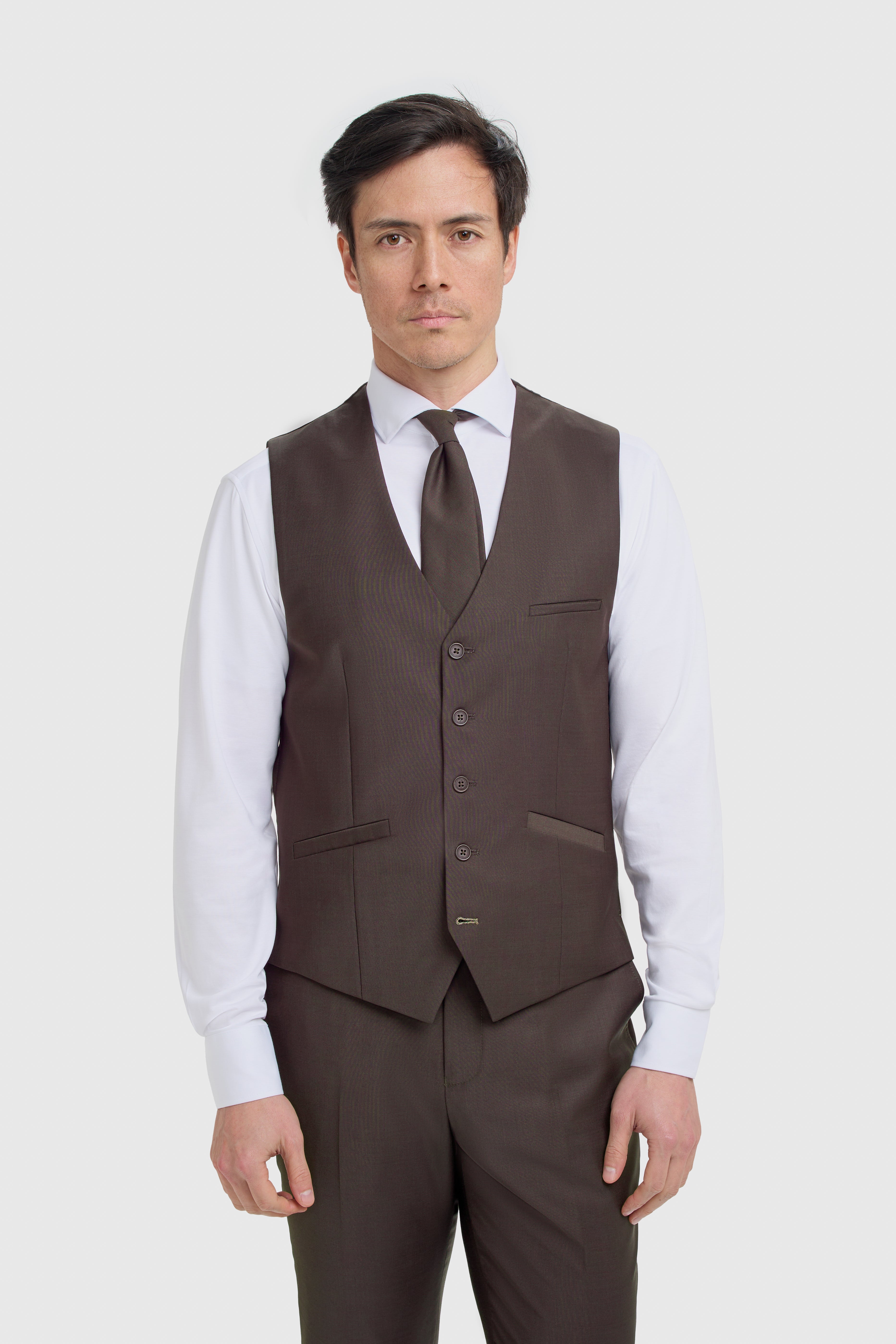 Cavani Bond Three Piece Single Breasted Suit - Auburn