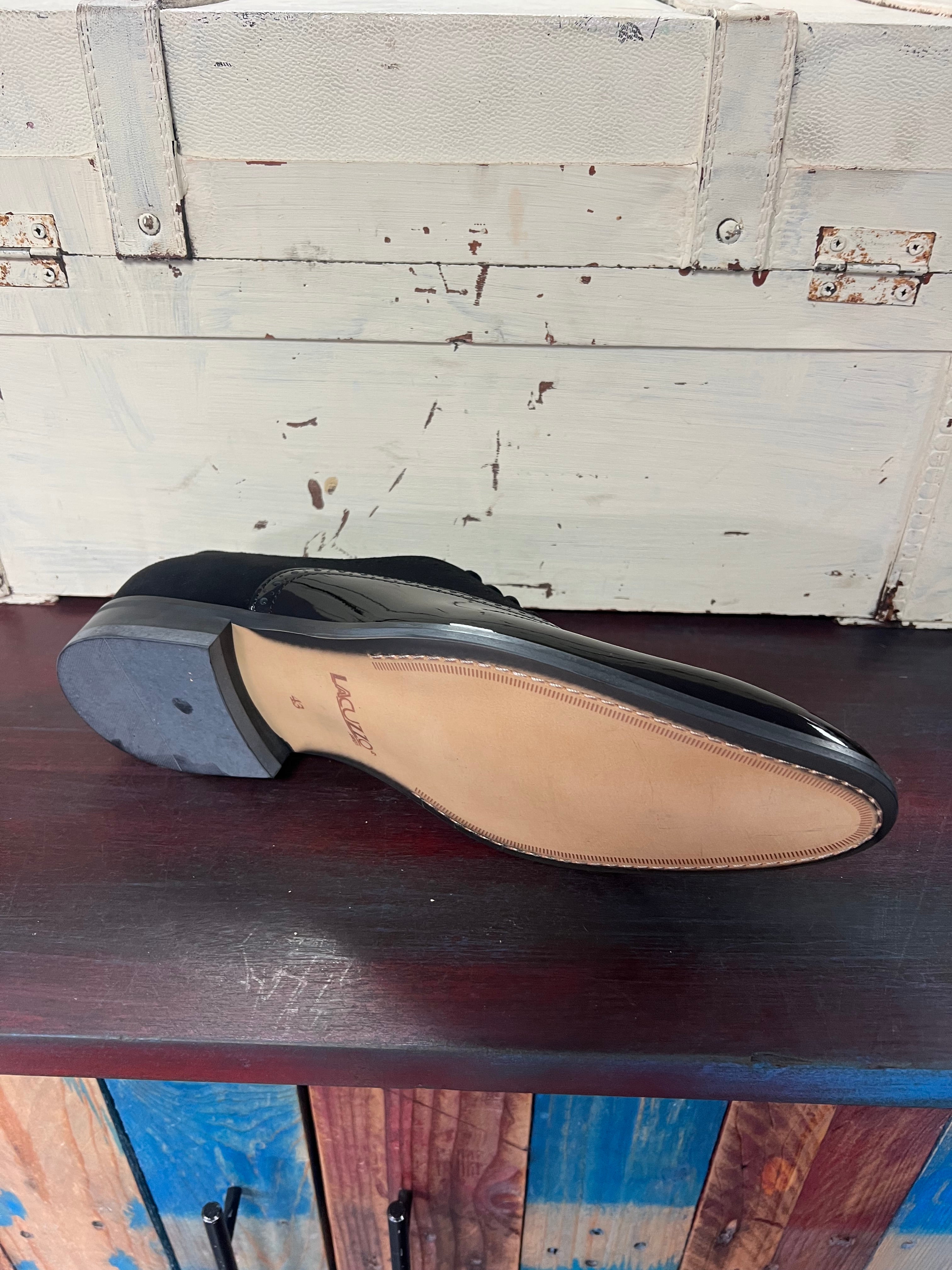 Lacuzzo Leather and Sued Loafers - Navy Blue