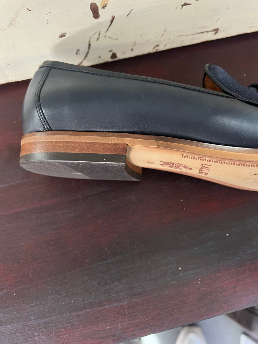 Lacuzzo Leather and Sued Loafers - Navy Blue