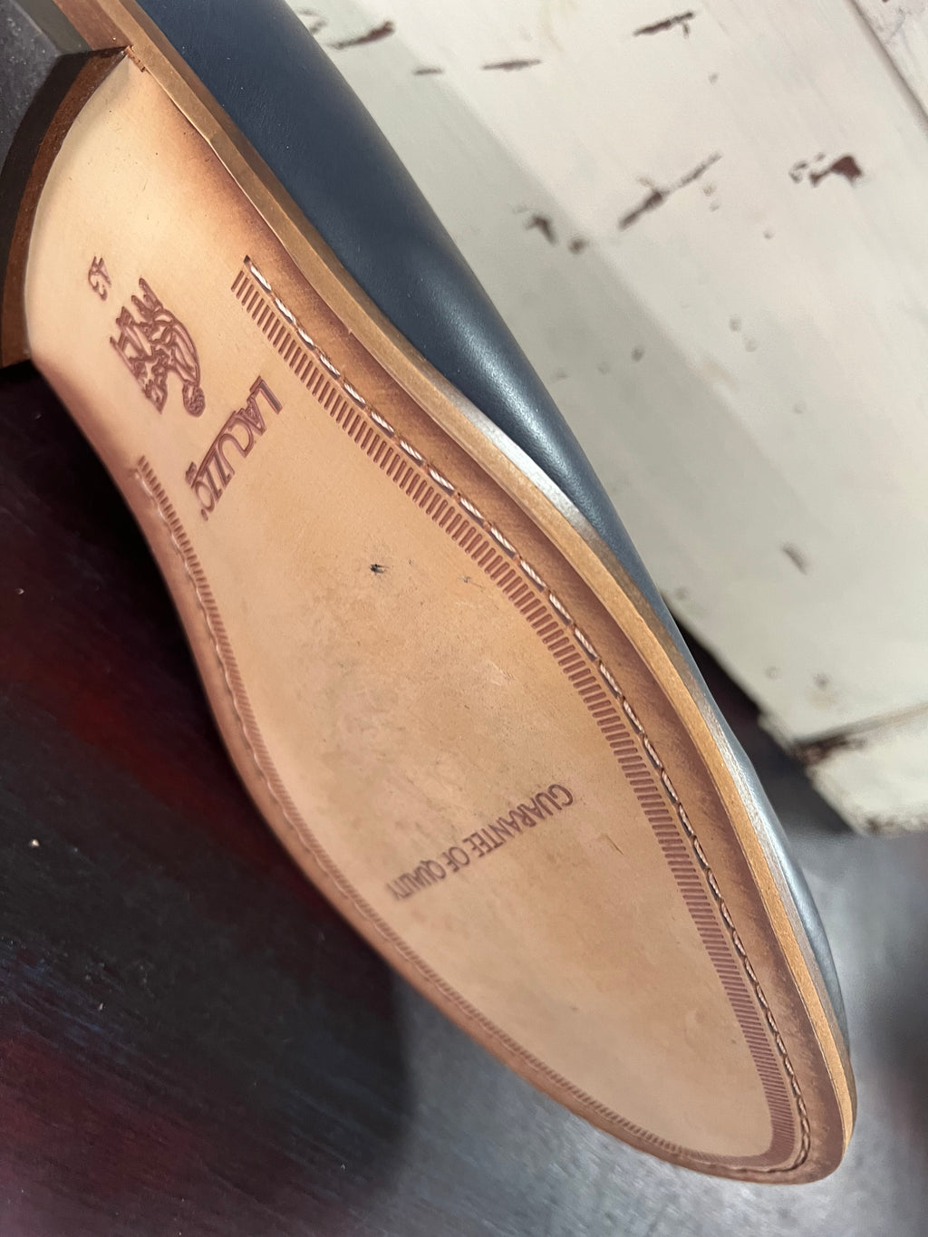 Lacuzzo Leather and Sued Loafers - Navy Blue