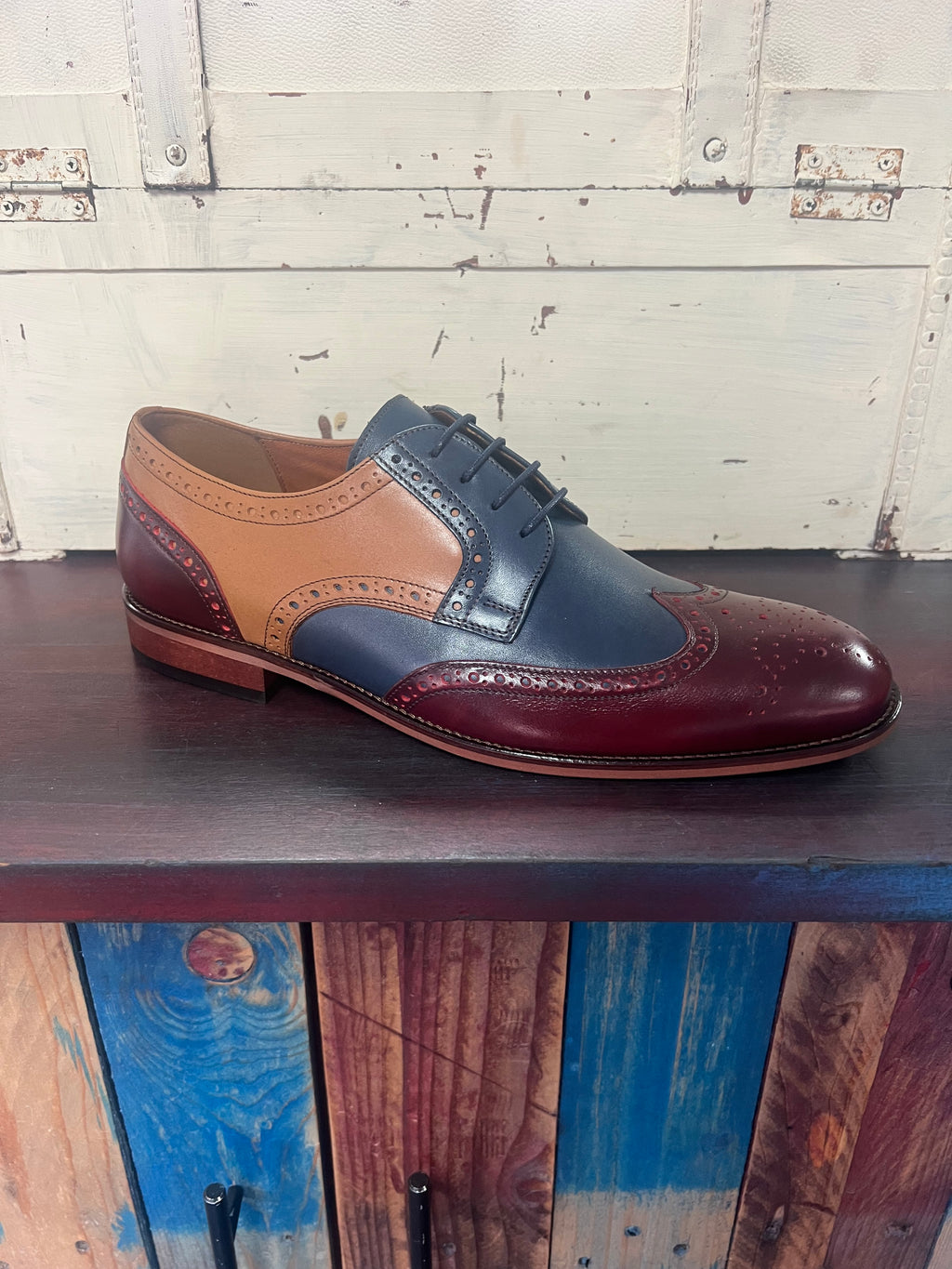 Lacuzzo Multi Panel Brogues - Claret