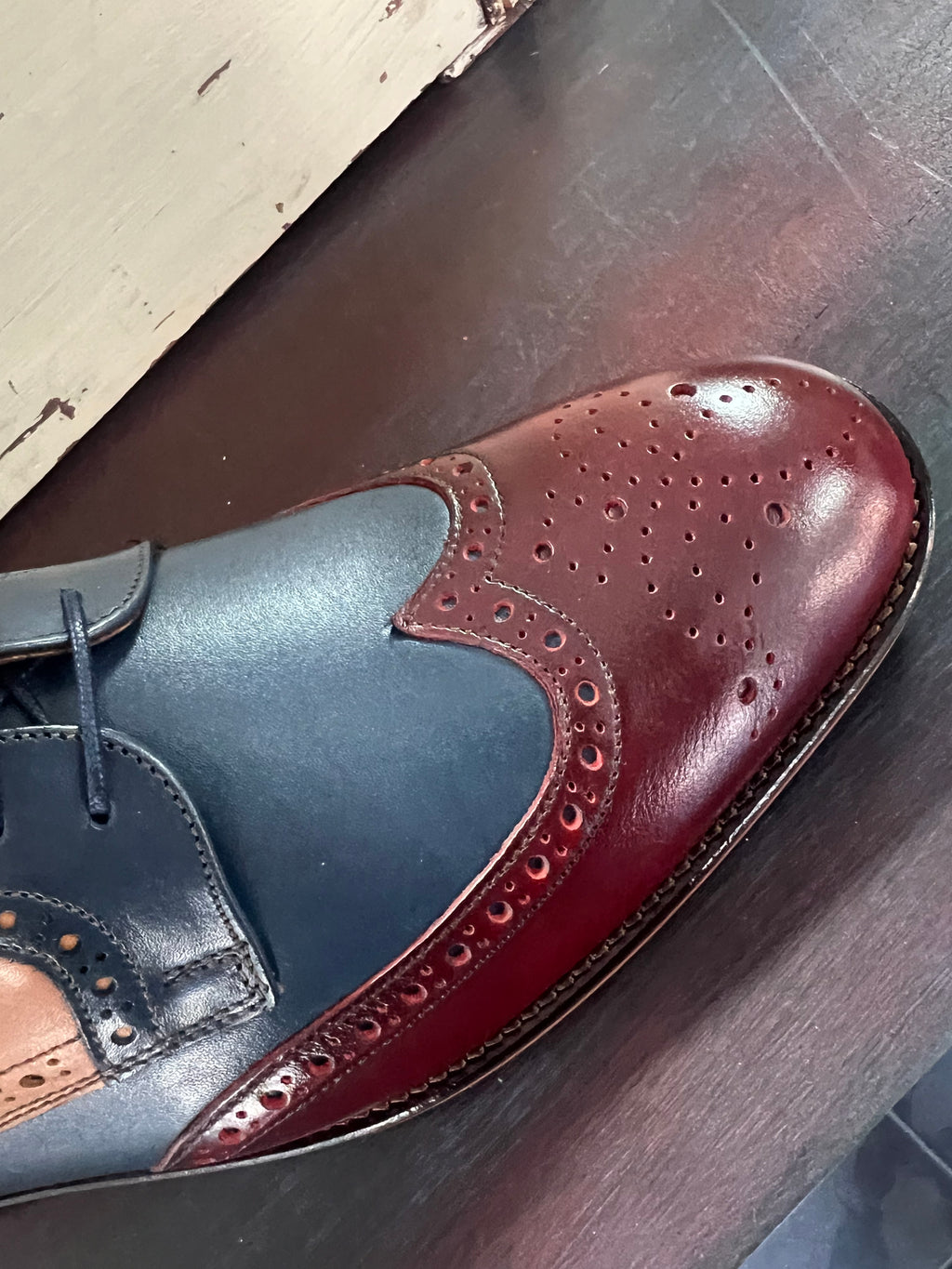 Lacuzzo Multi Panel Brogues - Claret
