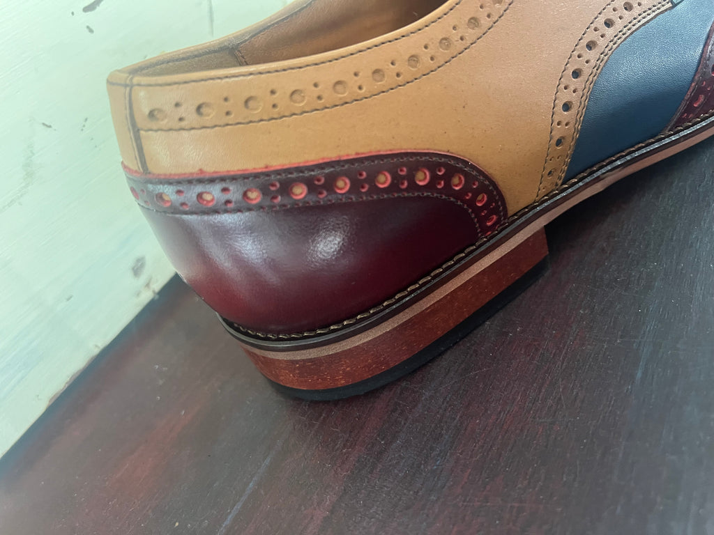 Lacuzzo Multi Panel Brogues - Claret