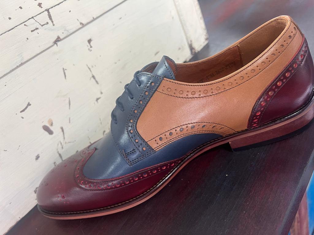 Lacuzzo Multi Panel Brogues - Claret