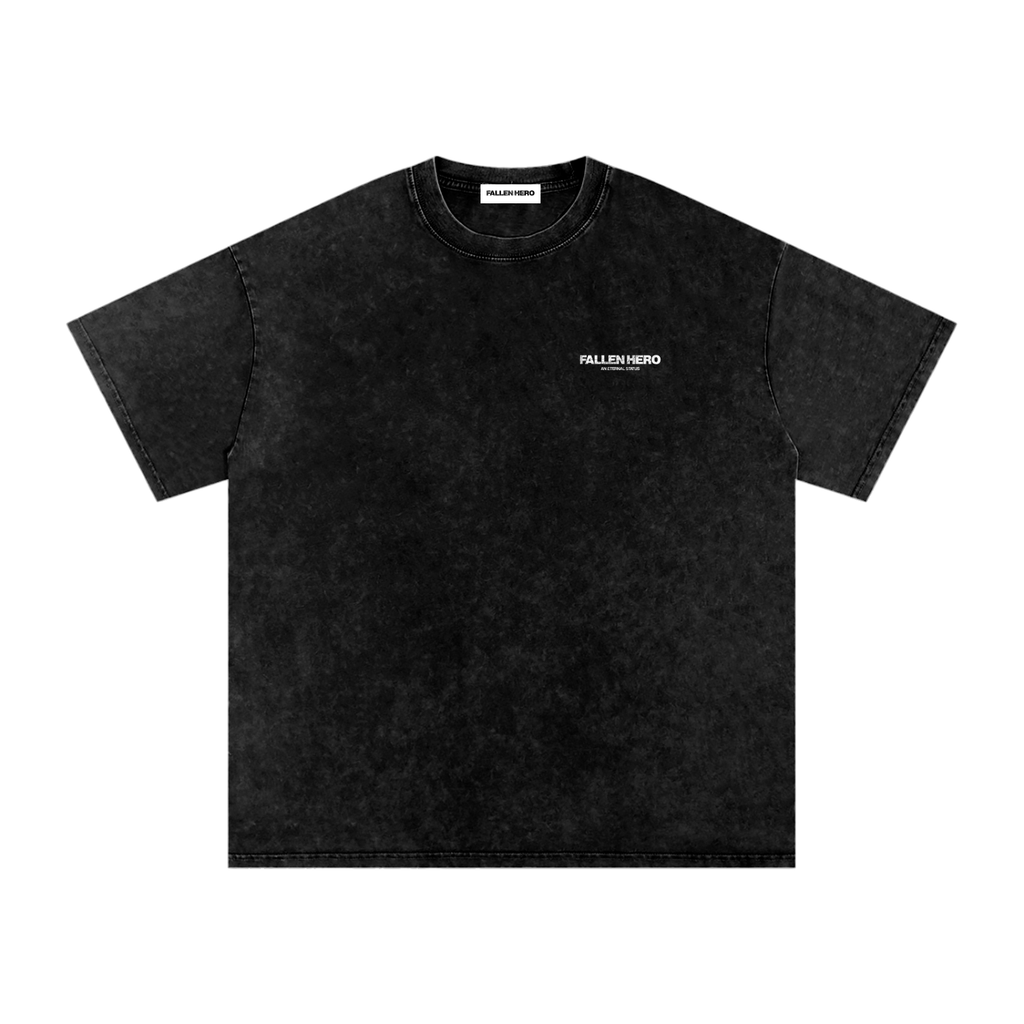 Fallen Hero Snow Washed Oversized Cotton T-Shirt- Pre Order 7-10 Day Delivery