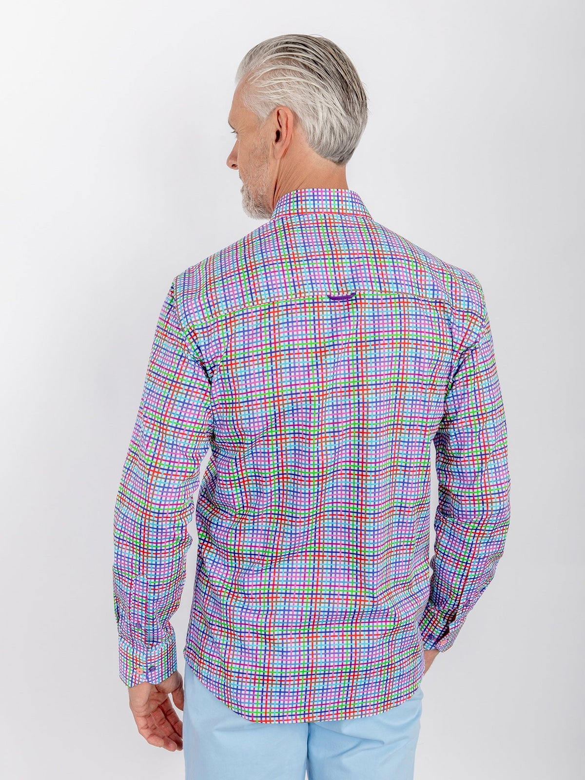 Gingham Check Shirt with Pink Insert - online only