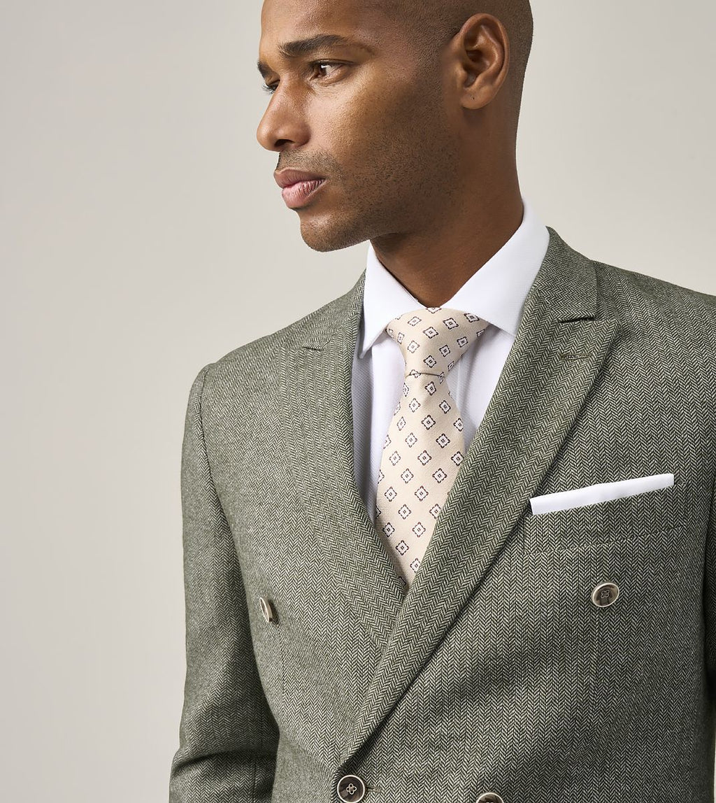 Skopes Jude Double Breasted Two Piece Suit - Sage