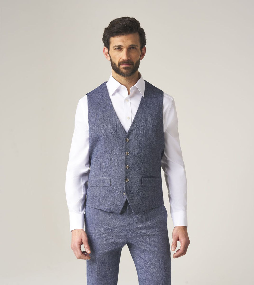 Skopes Jude Single Breasted Waistcoat - Blue