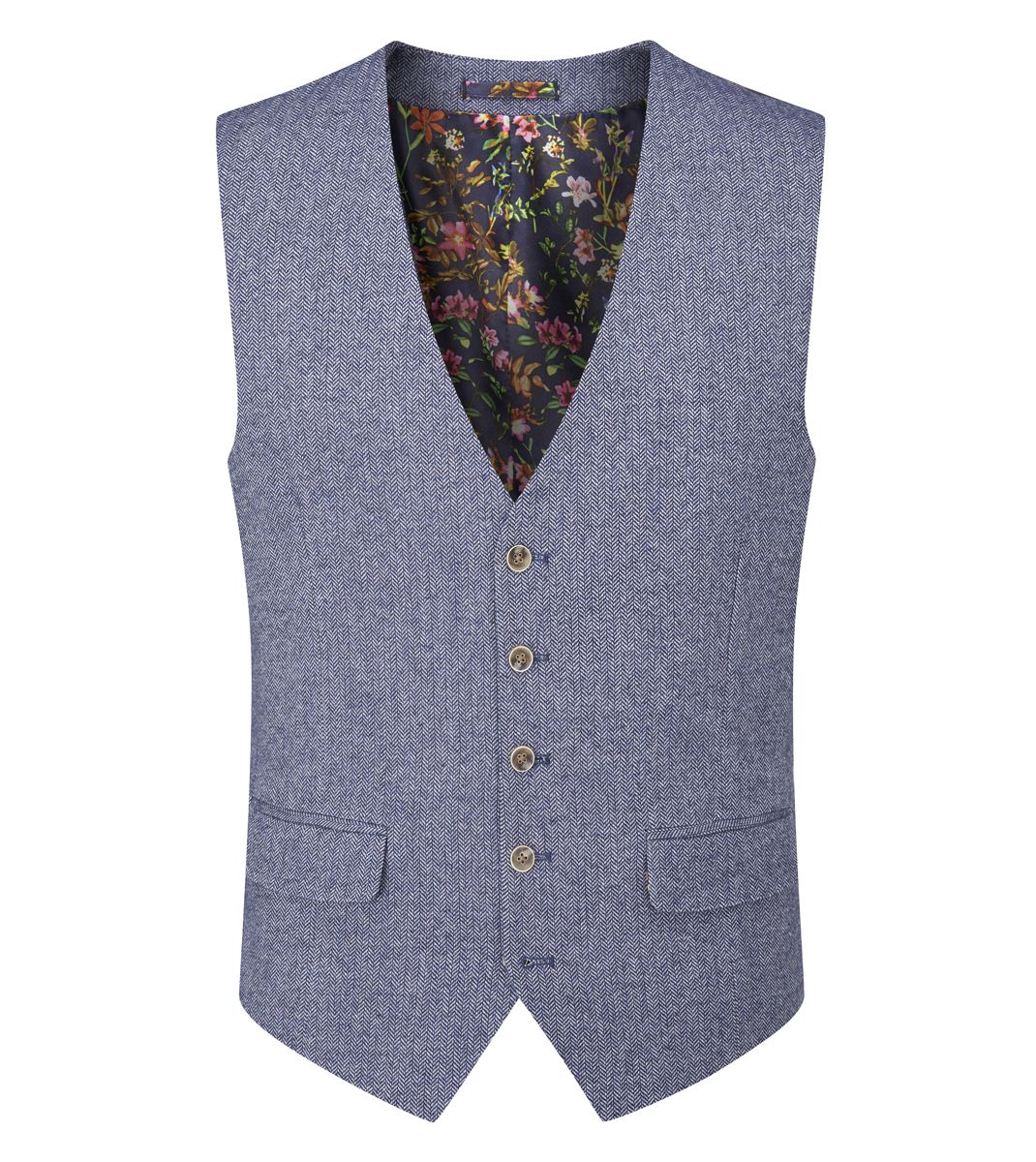 Skopes Jude Single Breasted Waistcoat - Blue